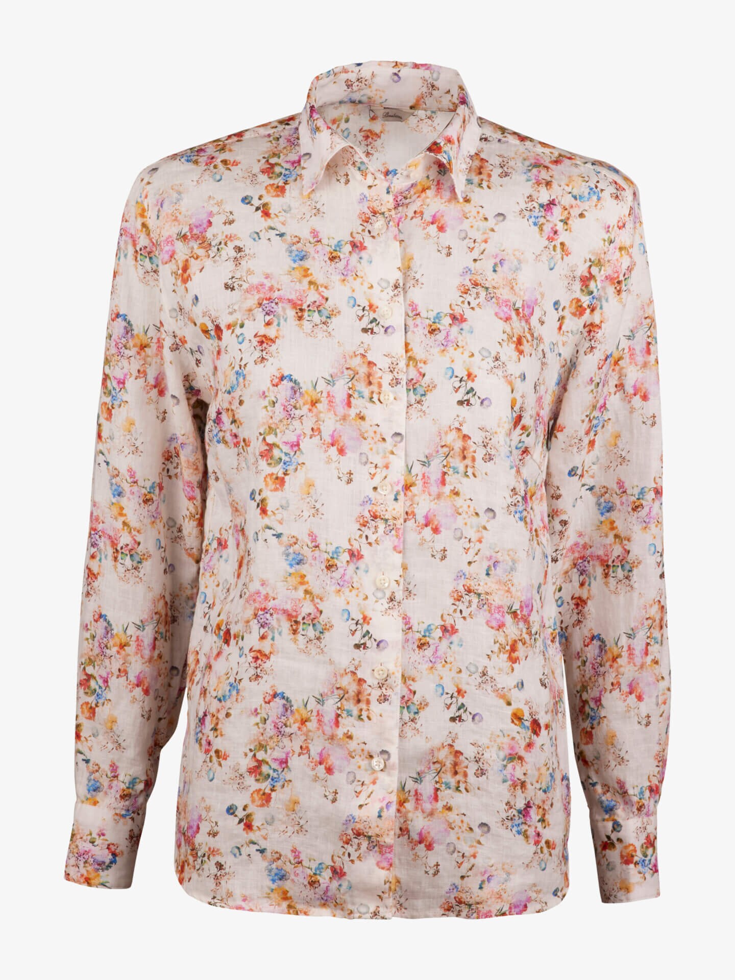 Stenströms Siri Geblümte Leinenbluse | Damen | Hemden & Blusen für Damen | Classic | Größe: 46 | Hell rosa | Print & Patterned | Lange Ärmel