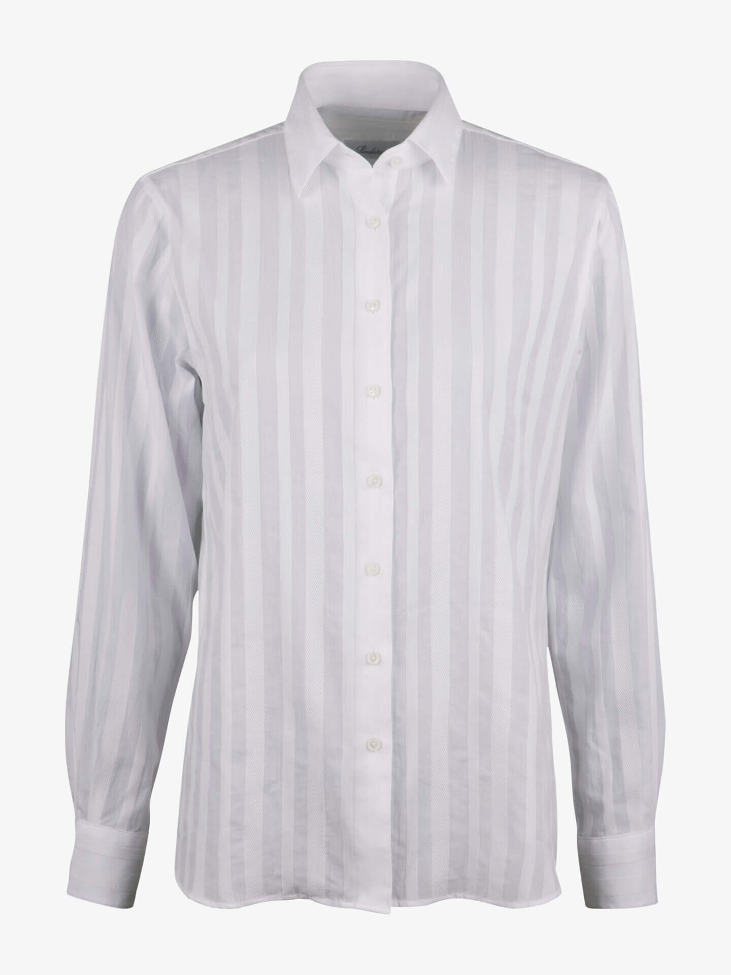 Stenströms Siri White Striped Shirt | Dame | Dameskjorter & Bluser | Oversize | Størrelse: 46 | Hvit | Lange Ermer