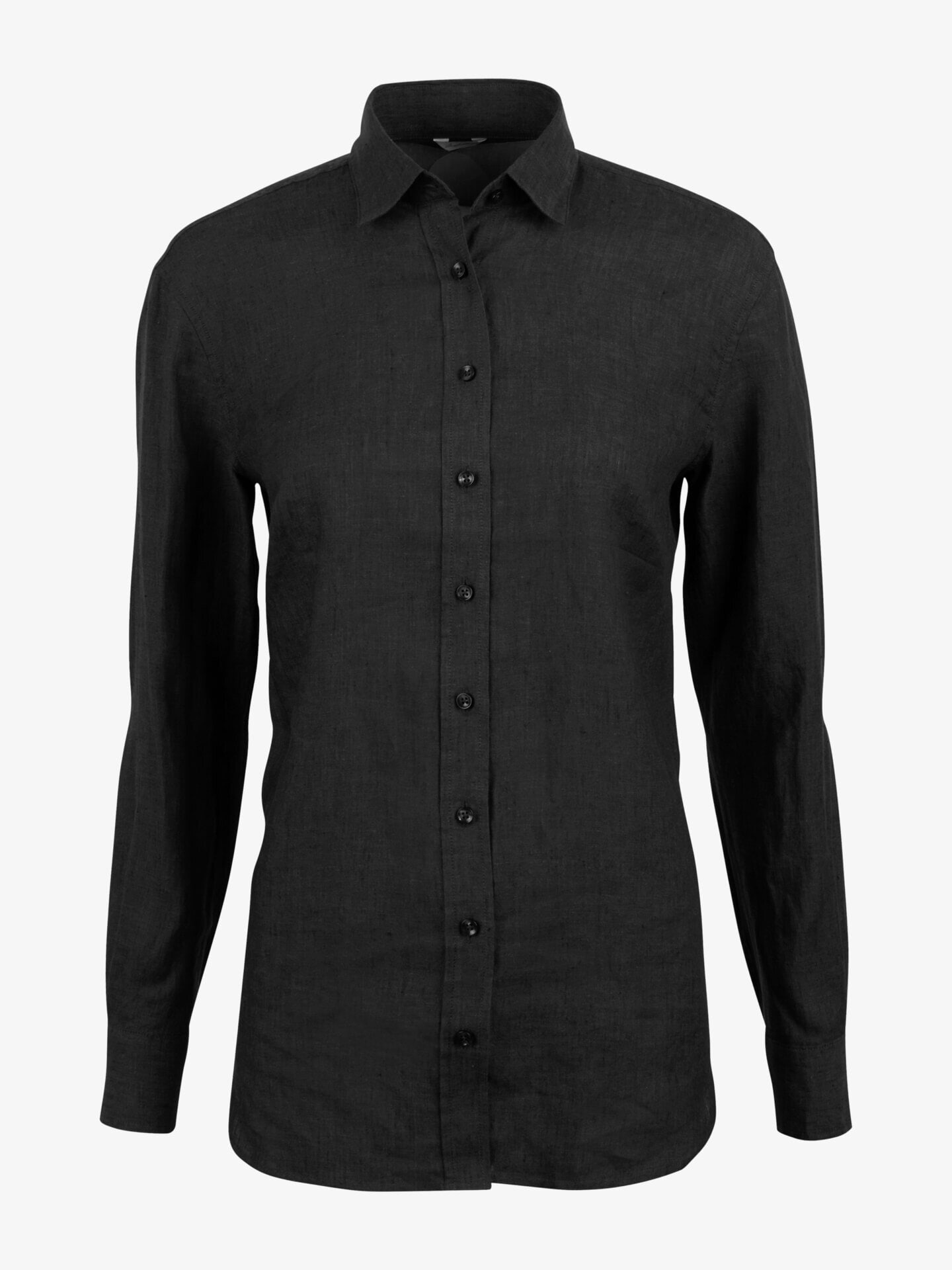 Stenströms Sammi Black Linen Shirt | Dame | Dameskjorter & Bluser | Oversize | Størrelse: 38 | Svart | Lange Ermer