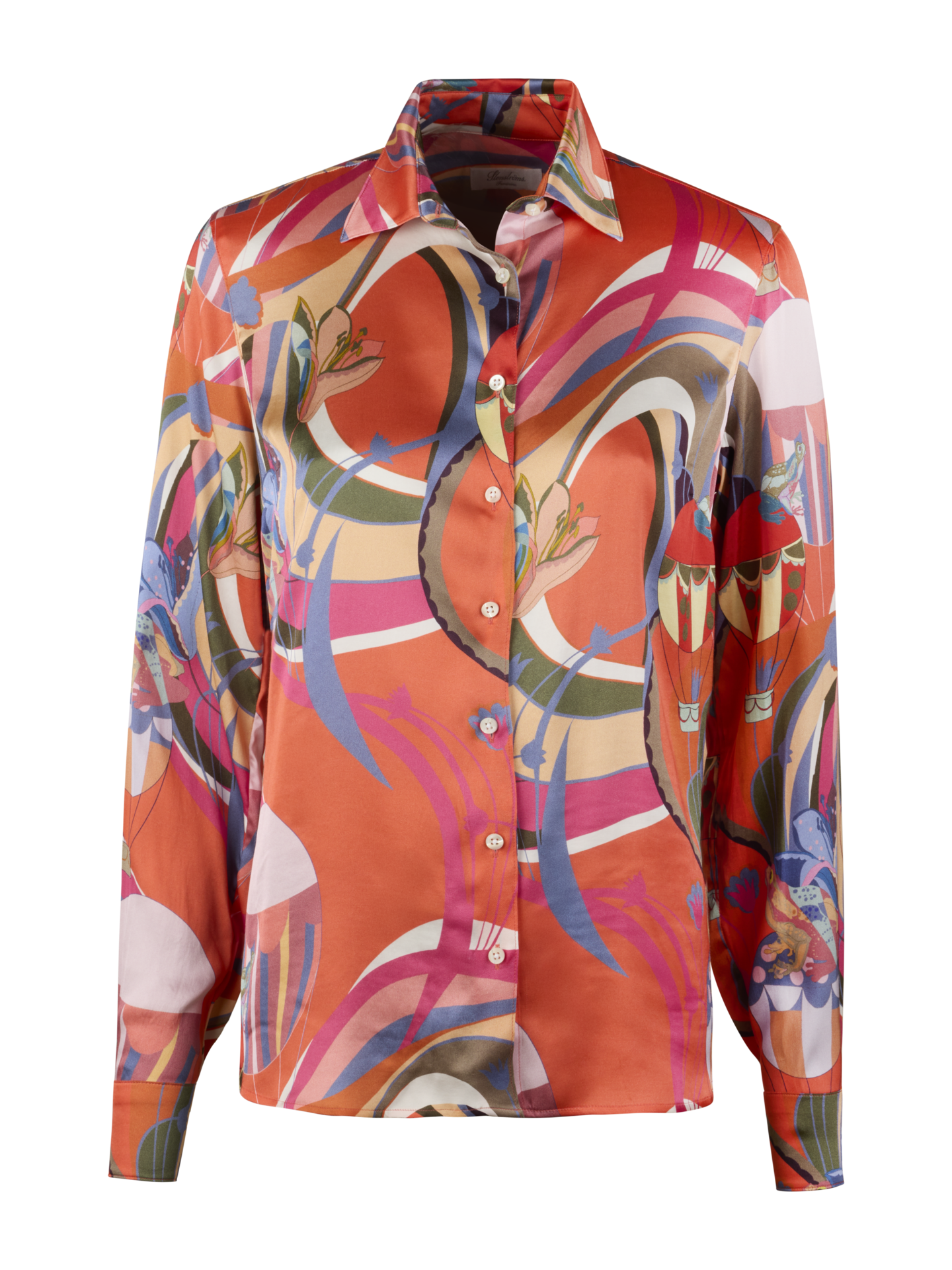 Stenströms Sofie Hvit mønstret skjorte | Dame | Dameskjorter & Bluser | Størrelse: 48 | Hvit | Print / Patterned | Lange Ermer