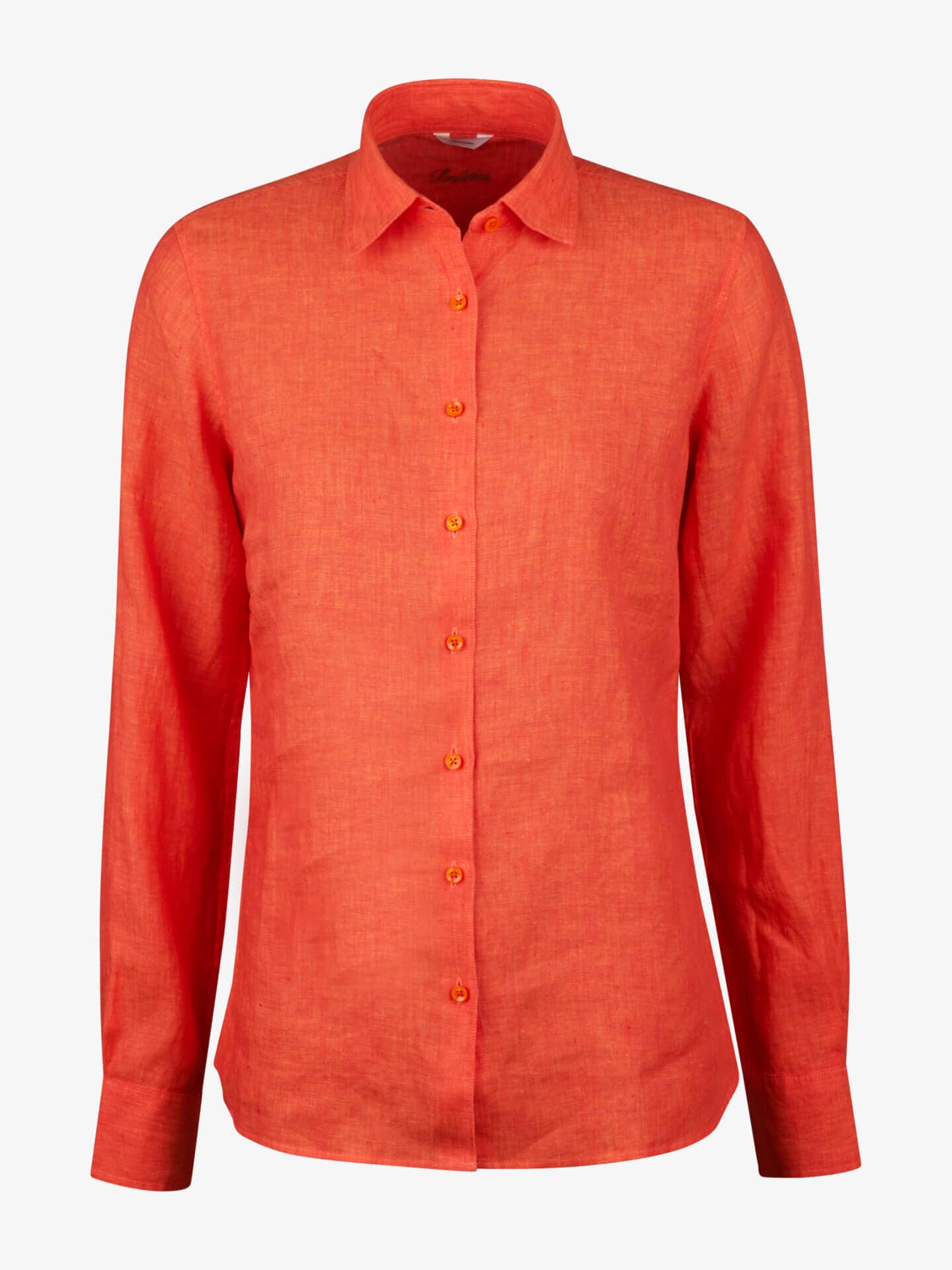 Stenströms Sofie Orange Linneskjorta | Dam | Damskjortor & Blusar | Feminine | Storlek: 48 | Orange | Enfärgad | Lång Ärm