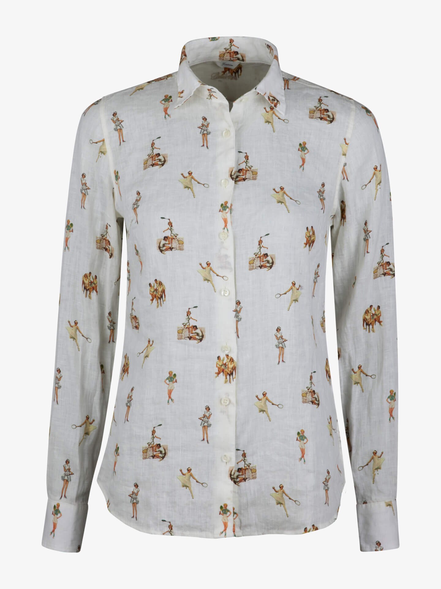 Stenströms Sofie Leinenbluse mit Muster, Champange | Damen | Hemden & Blusen für Damen | Feminine | Größe: 40 | Champange | Print & Patterned | Lange