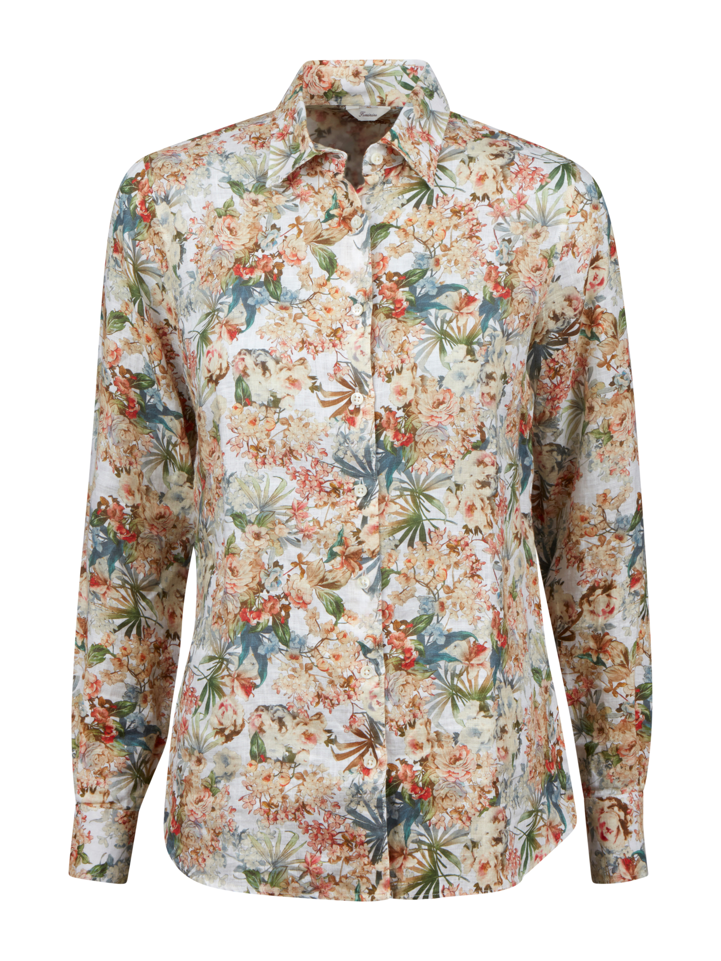 Stenströms Sofie Leinenbluse mit Muster, Hellgelb | Damen | Hemden & Blusen für Damen | Feminine | Größe: 34 | Hellgelb | Print & Patterned | Lange Är