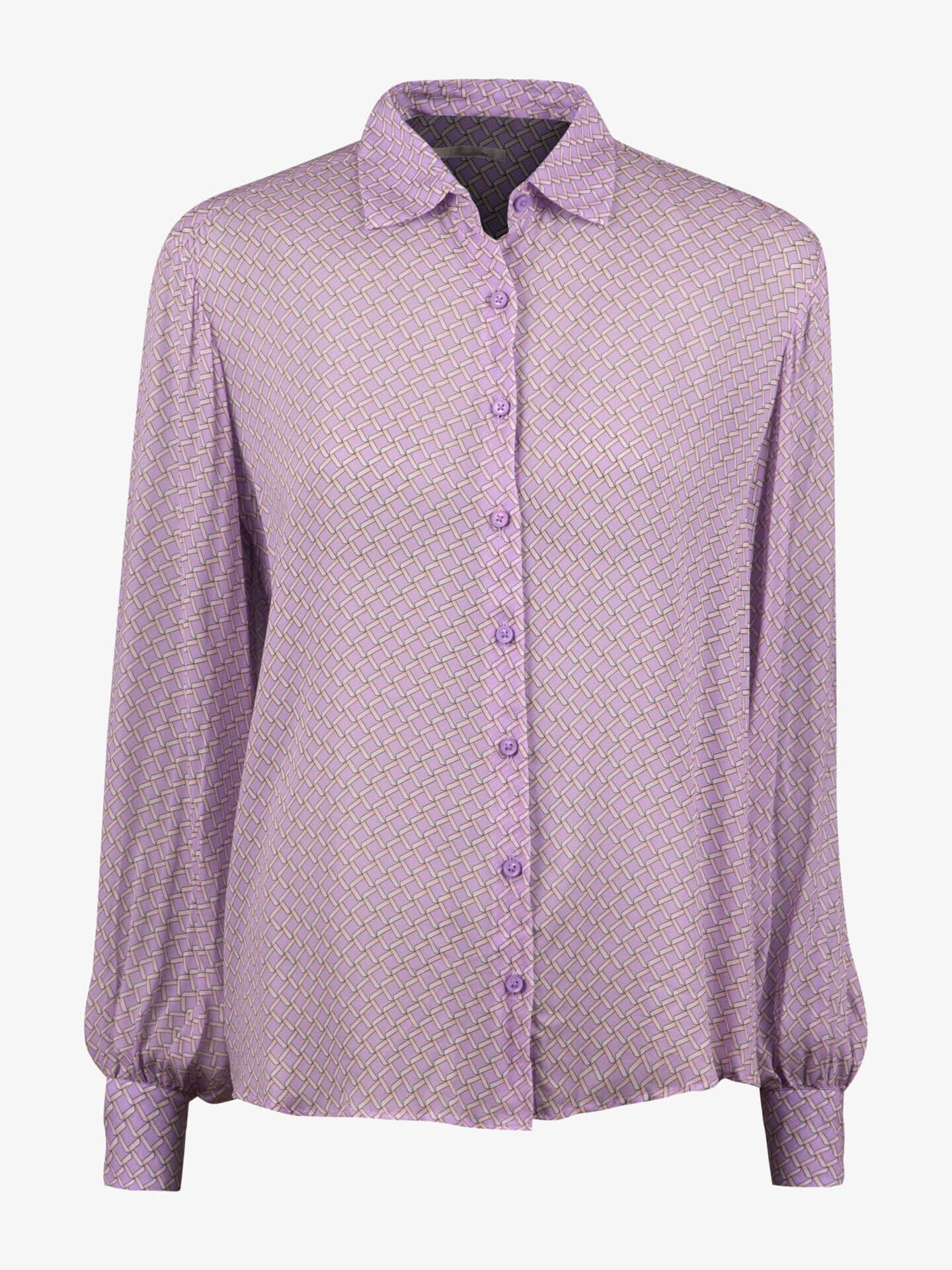 Stenströms Amanda Hellviolette Bluse mit Muster | Damen | Hemden & Blusen für Damen | Oversize | Größe: 38 | Helles Lila | Print & Patterned | Lange Ä