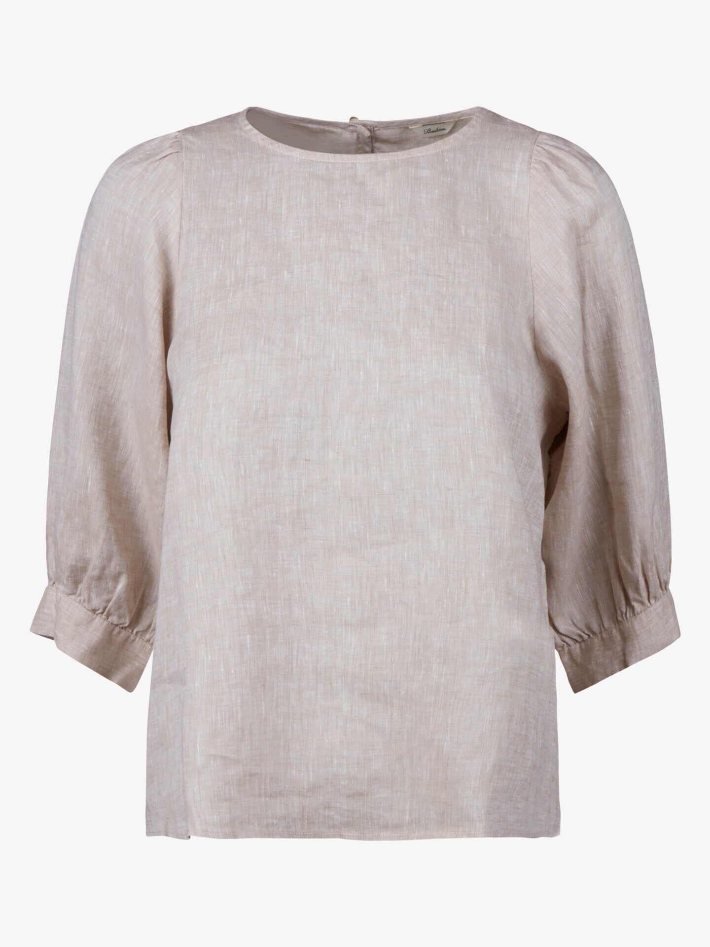 Stenströms Carmen Beige Linneblus | Dam | Damskjortor & Blusar | Feminine | Storlek: 48 | Beige | Enfärgad | 3/4 Ärm