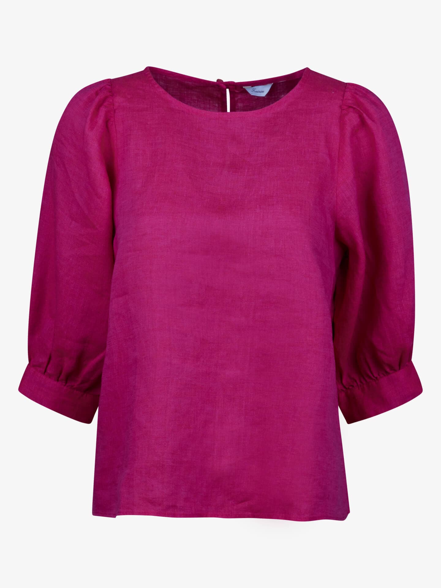 Stenströms Carmen Mörkrosa Linneblus | Dam | Damskjortor & Blusar | Feminine | Storlek: 38 | Mörkrosa | Enfärgad | 3/4 Ärm