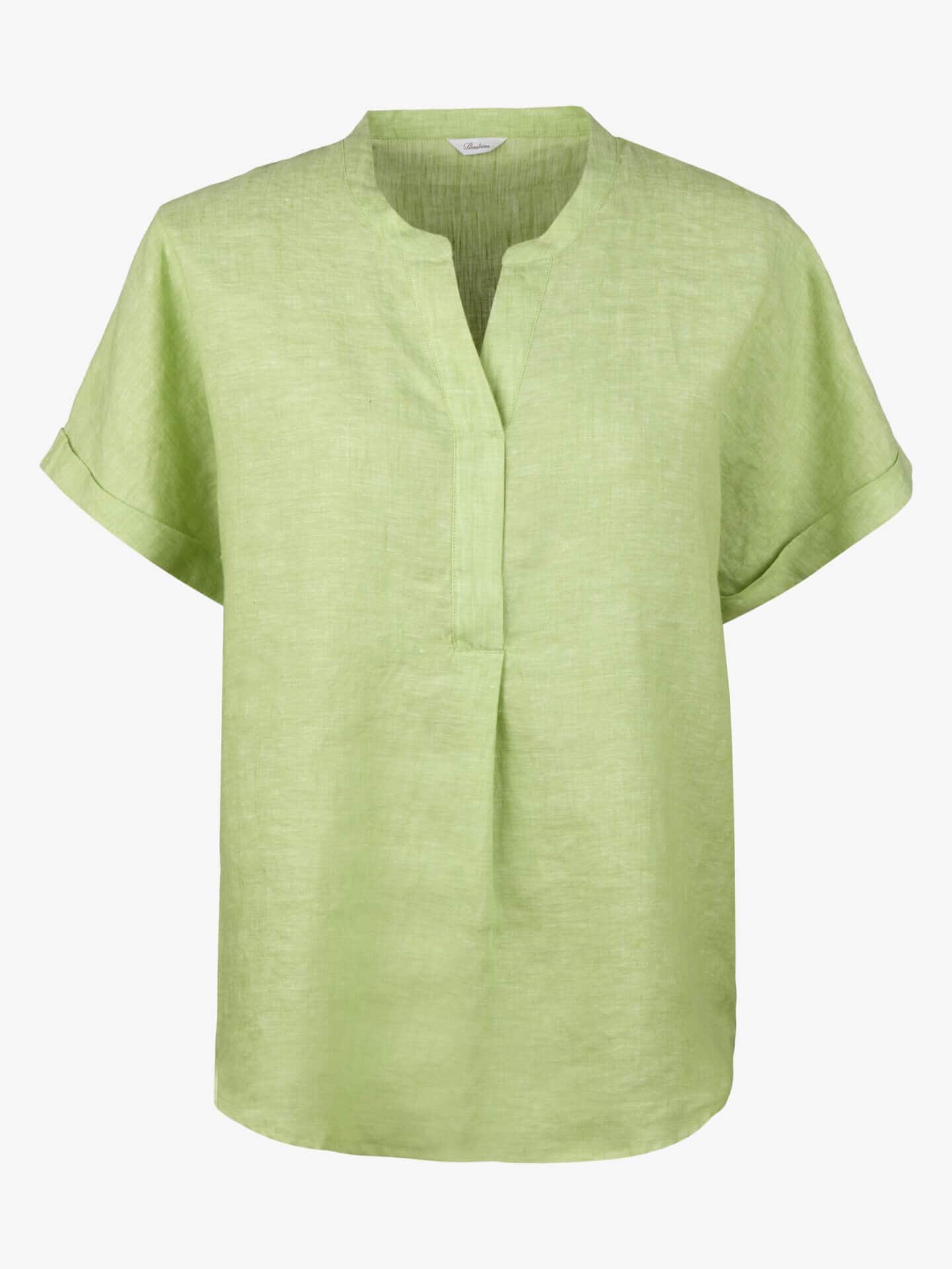 Stenströms Chiara Grön Linneblus | Dam | Damskjortor & Blusar | Oversize | Storlek: 46 | Grön | Enfärgad | Kort Ärm
