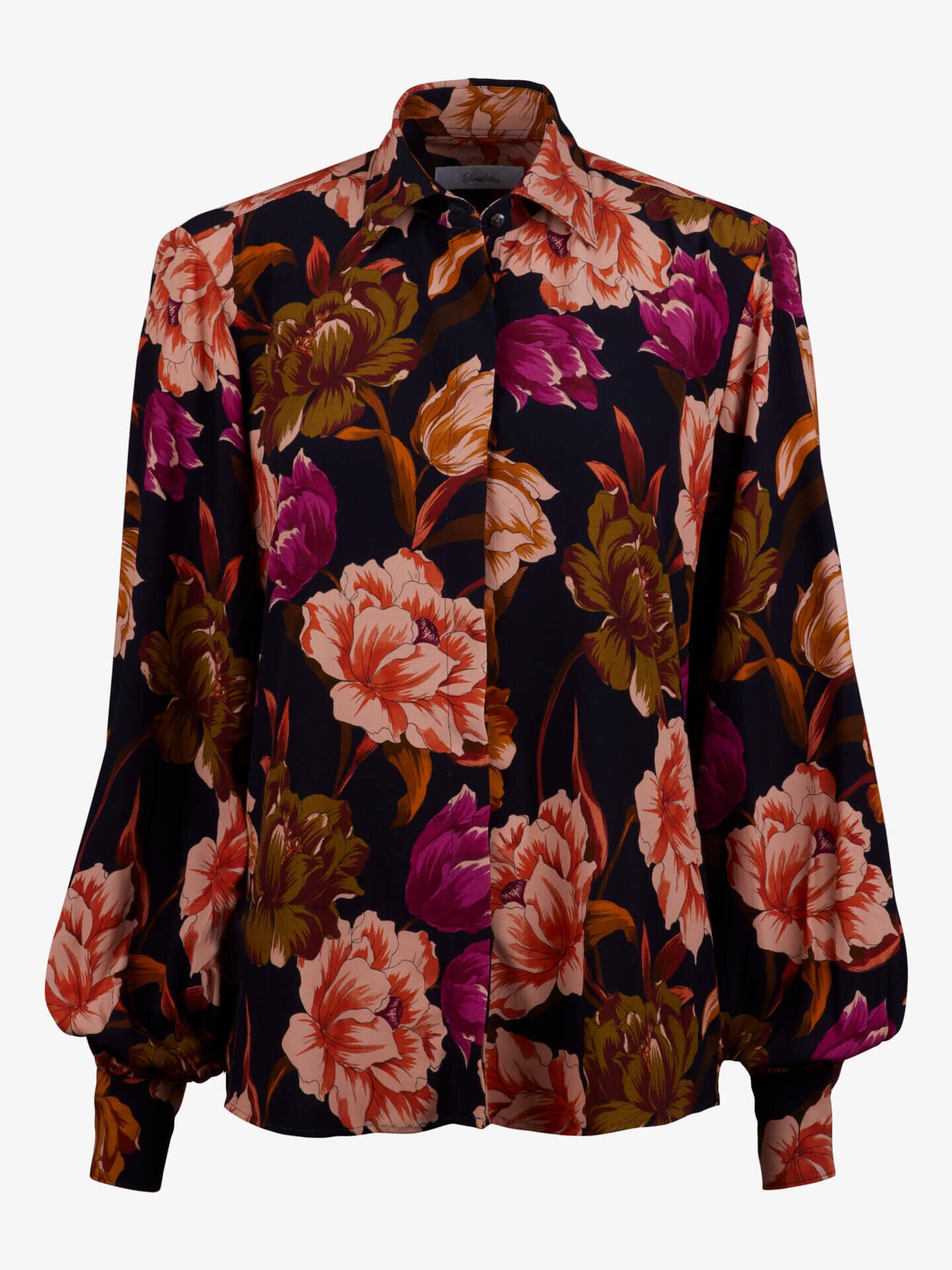 Stenströms Fideli Svart Blommig Skjorta | Dam | Damskjortor & Blusar | Storlek: 44 | Svart | Mönstrad