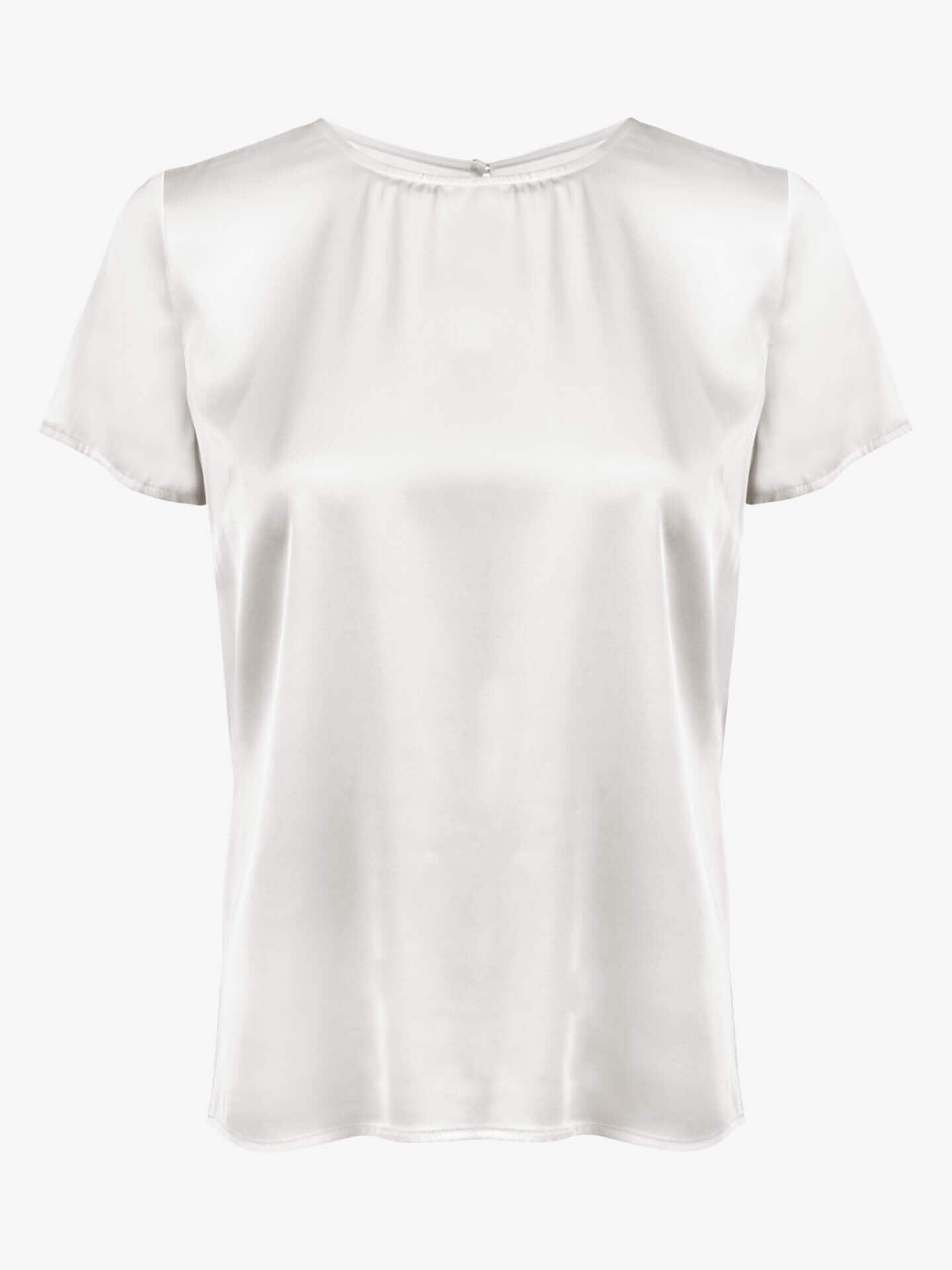 Stenströms Sally Offwhite Sidenblus | Dam | Damskjortor & Blusar | Feminine | Storlek: 44 | Offwhite | Enfärgad | Kort Ärm