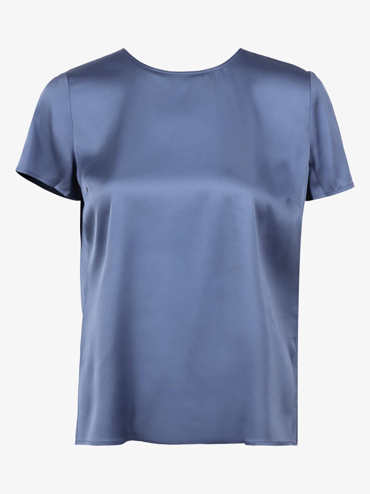 Stenströms Sally Blå Sidenblus | Dam | Damskjortor & Blusar | Feminine | Storlek: 36 | Blå | Enfärgad | Kort Ärm