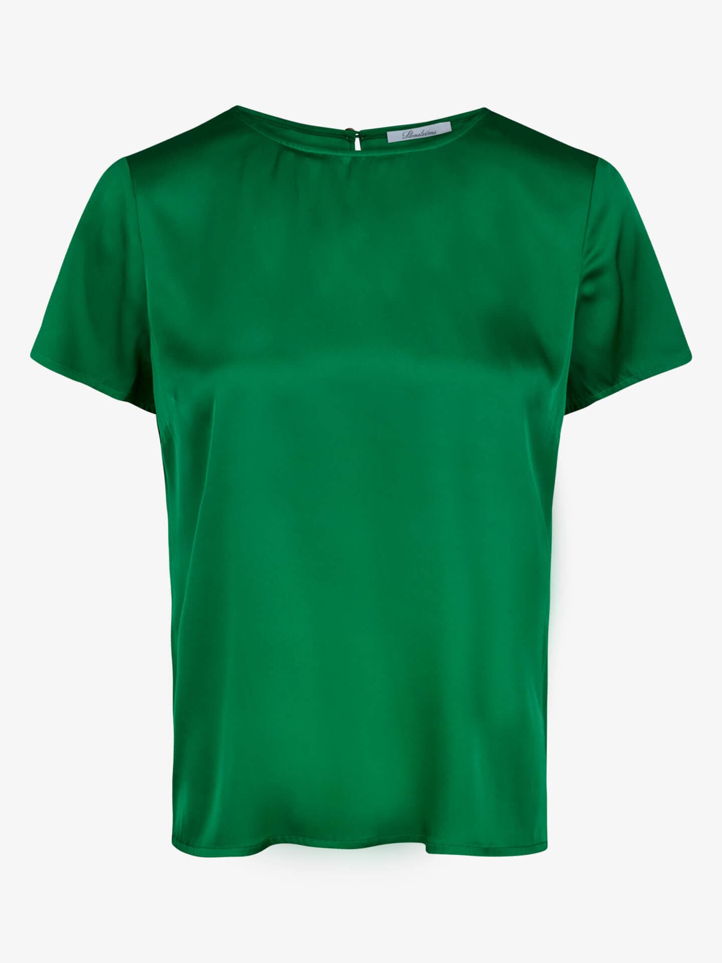 Stenströms Sally Grön Sidenblus | Dam | Damskjortor & Blusar | Feminine | Storlek: 44 | Grön | Enfärgad | Kort Ärm