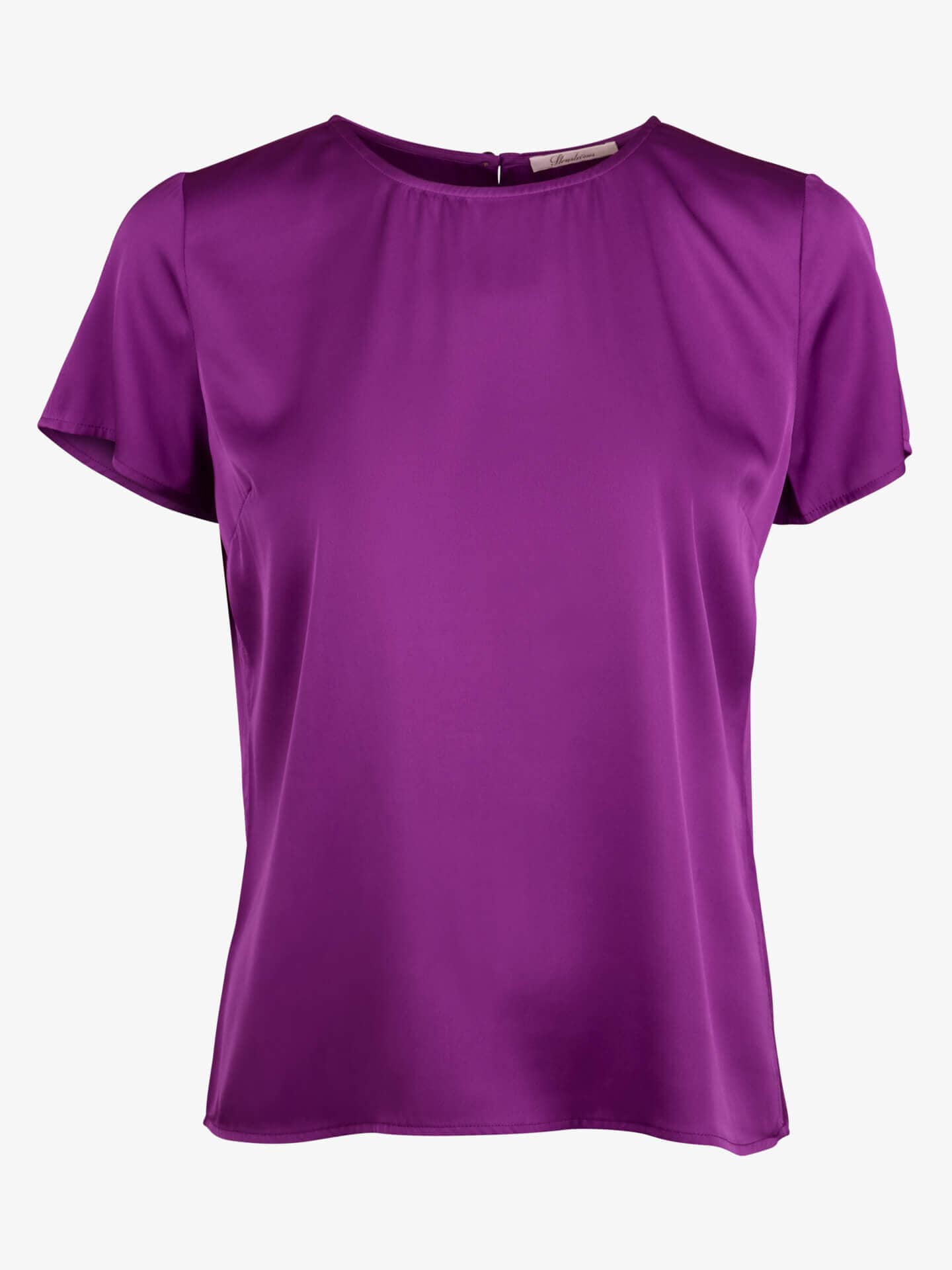 Stenströms Sally Lila Sidenblus | Dam | Damskjortor & Blusar | Feminine | Storlek: 42 | Lila | Enfärgad | Kort Ärm