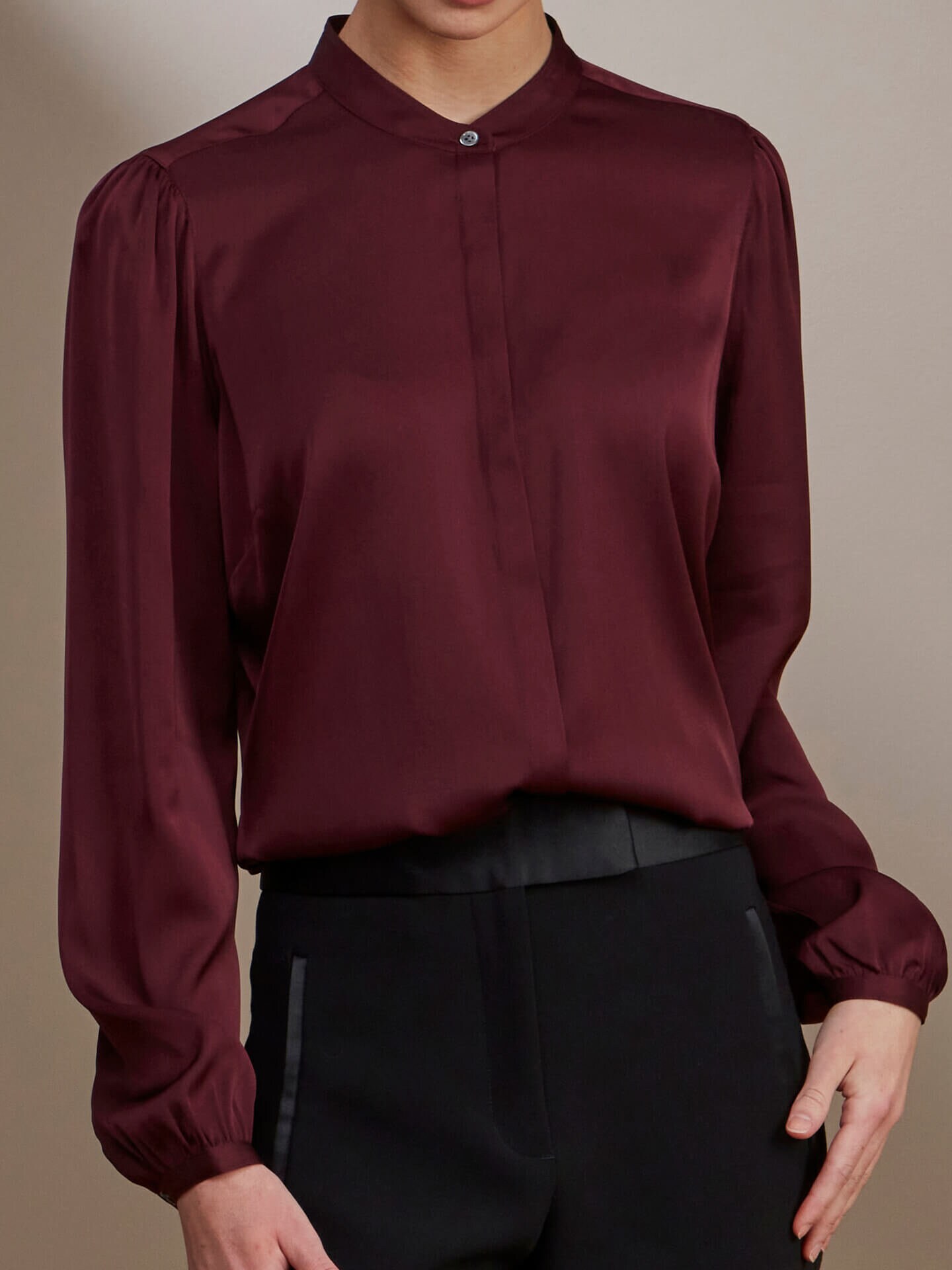 Delana Burgundy Silk Blouse