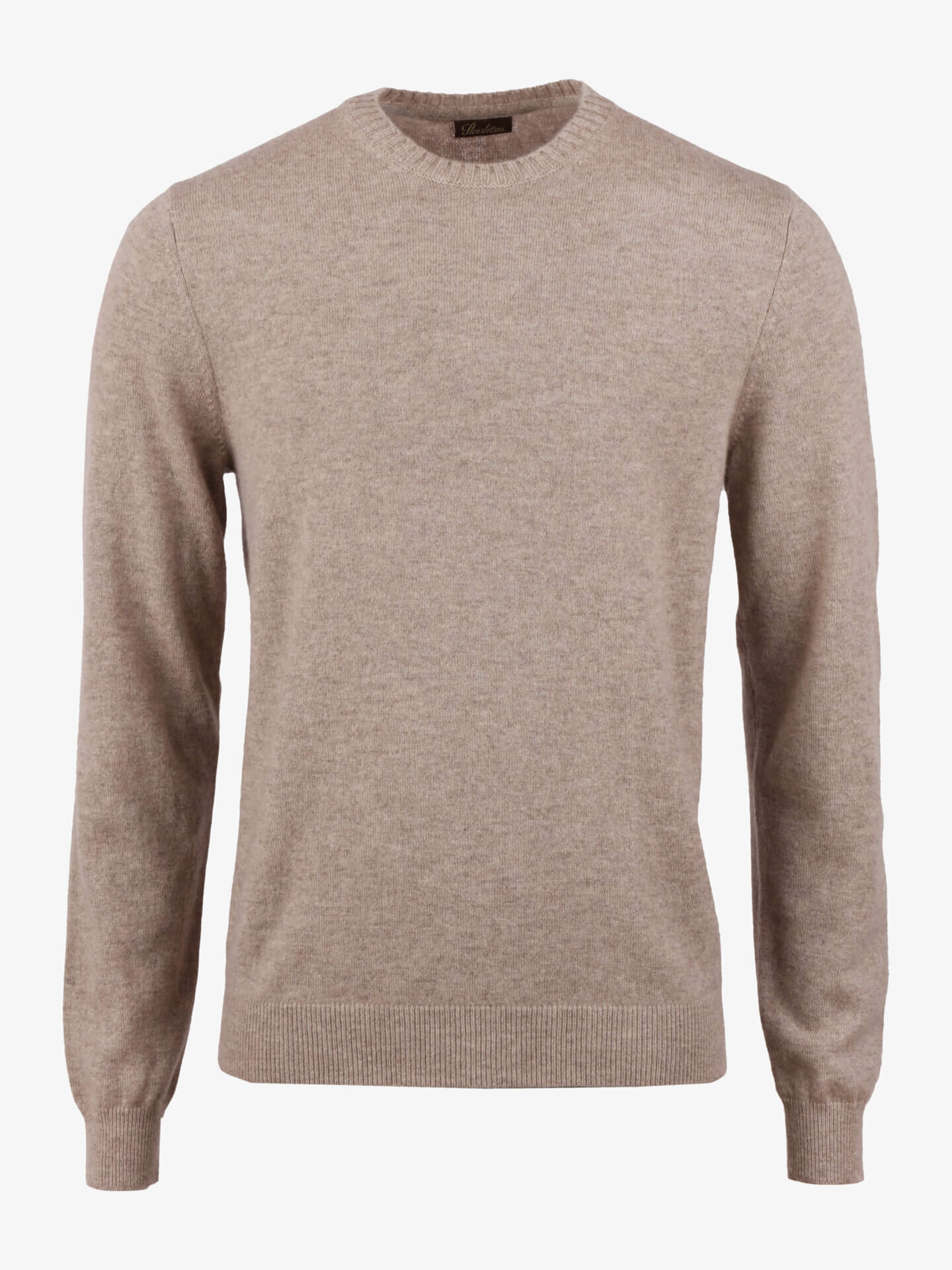 Stenströms Beige Kasjmirgenser med rund hals | Herre | Strikk & Gensere | Størrelse: 3XL | Beige | Solid | Lange Ermer