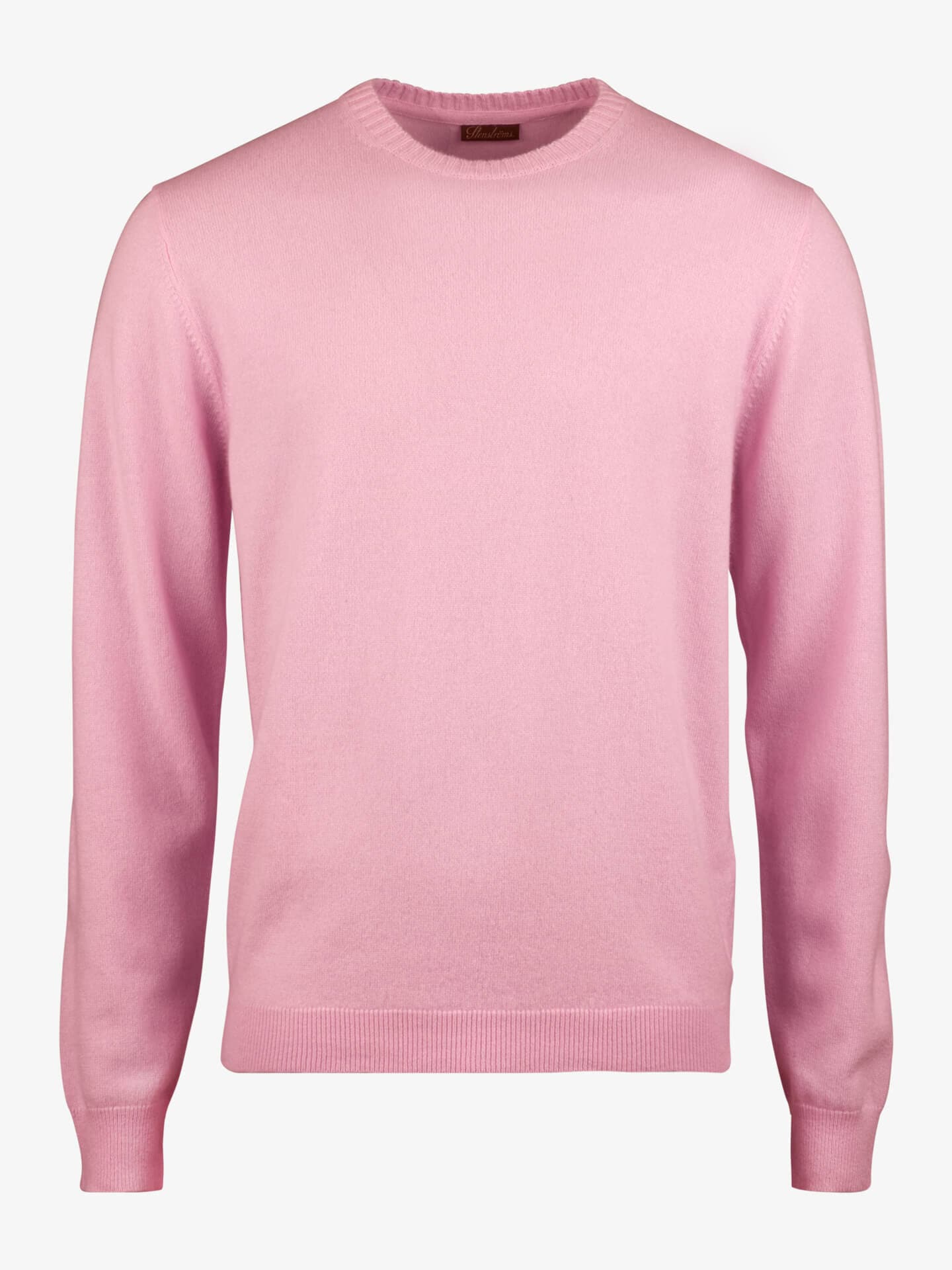 Stenströms Lyserosa Kasjmirgenser med rund hals | Herre | Strikk & Gensere | Størrelse: 3XL | Lyserosa | Solid | Lange Ermer