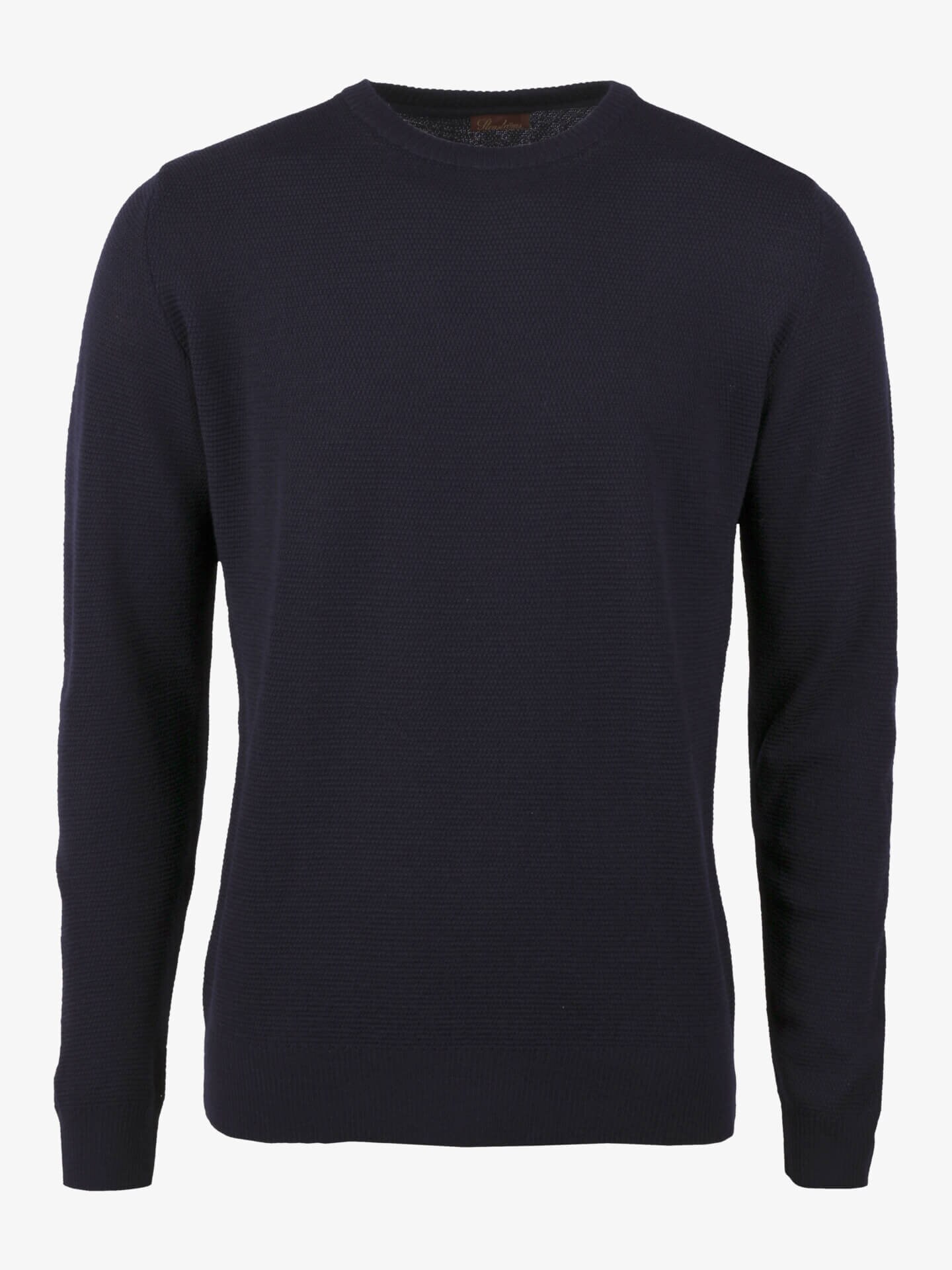 Stenströms Marinblå Rundhalsad Merinoullströja | Herr | Herrtröjor & Stickat | Storlek: 3XL | Marinblå | Lång Ärm