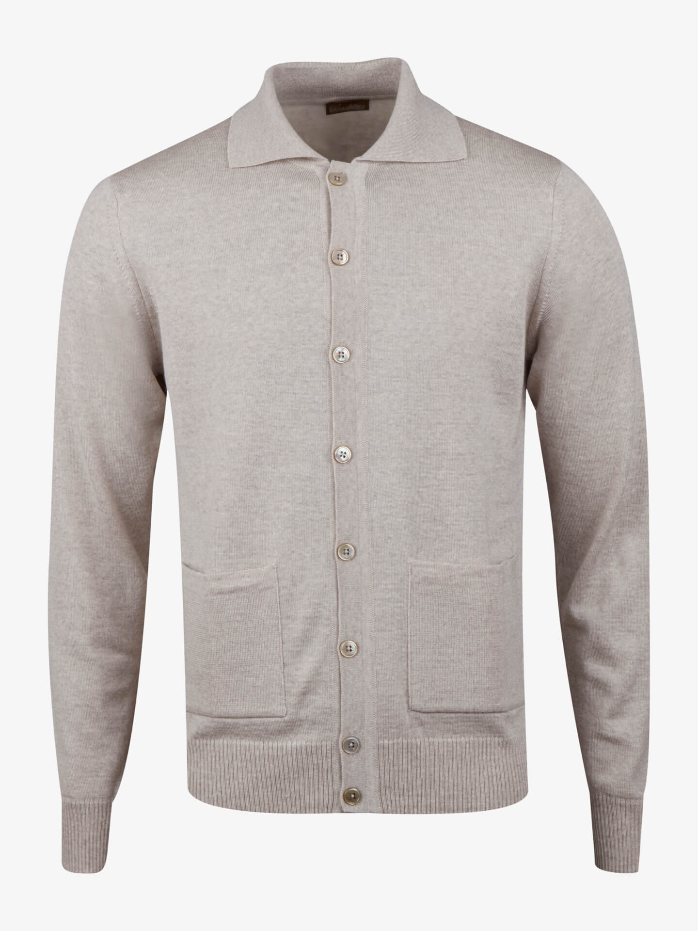 Stenströms Merinoullskofta Fickor Beige | Herr | Herrtröjor & Stickat | Storlek: XXL | Ljusbeige | Enfärgad | Lång Ärm