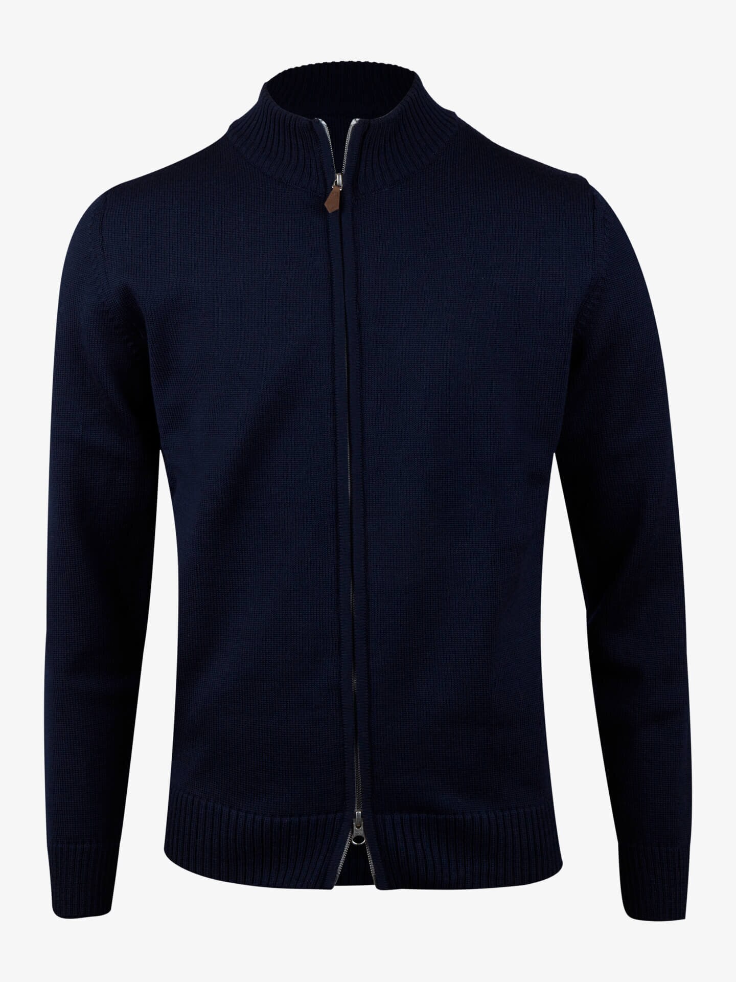 Stenströms Marinblå Merinoull Zip Cardigan | Herr | Herrtröjor & Stickat | Storlek: XXL | Marinblå | Enfärgad | Lång Ärm