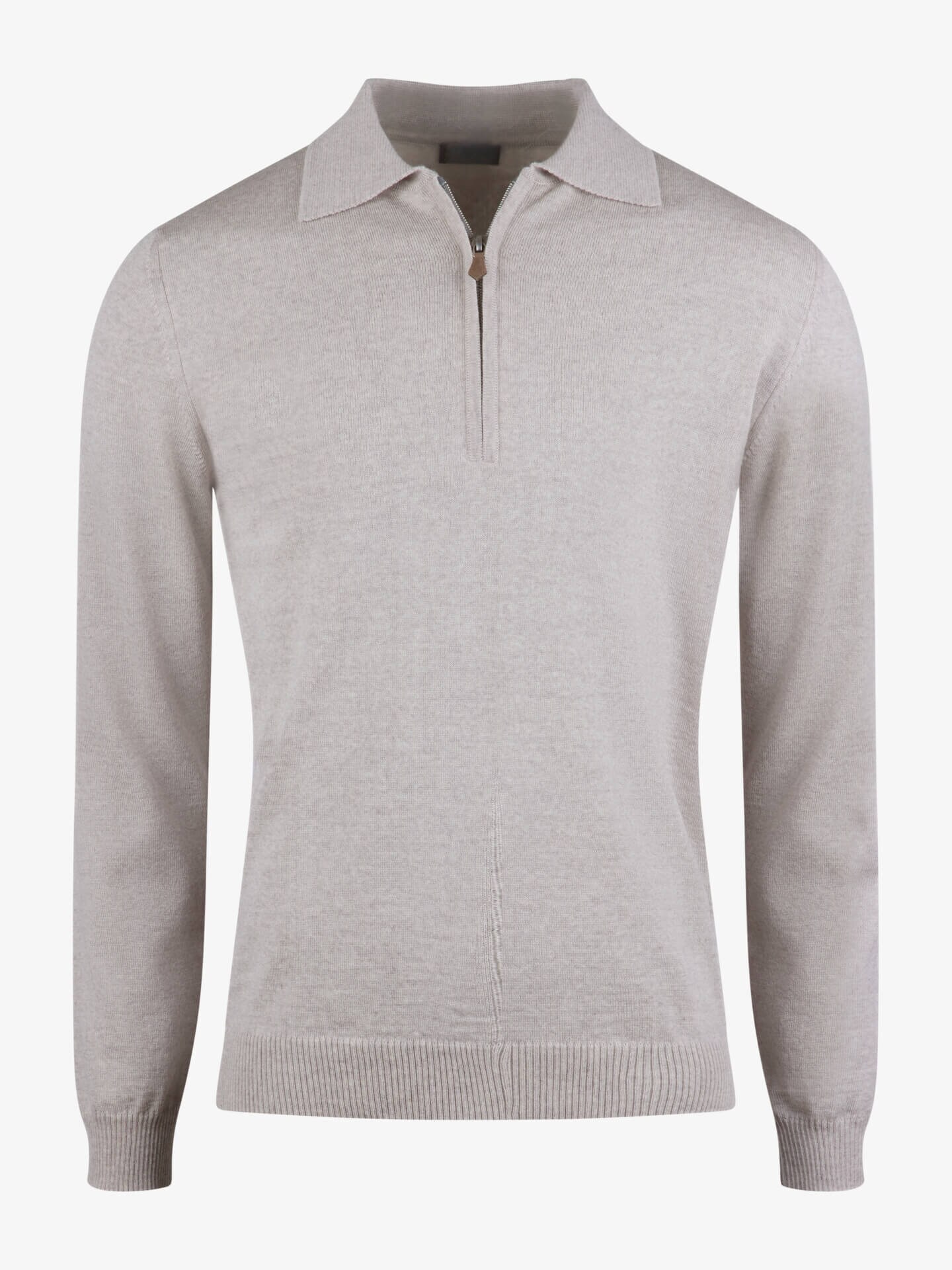 Stenströms Beige Merino Half Zip | Herre | Strikk & Gensere | Størrelse: S | Lys beige
