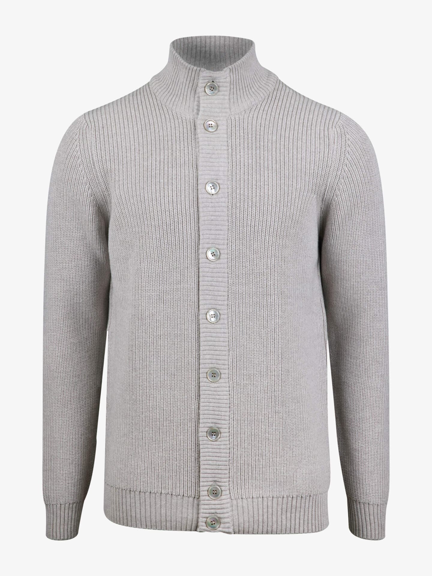 Stenströms Ljusbeige Stickad Merinoull Cardigan | Herr | Herrtröjor & Stickat | Storlek: XL | Ljusbeige
