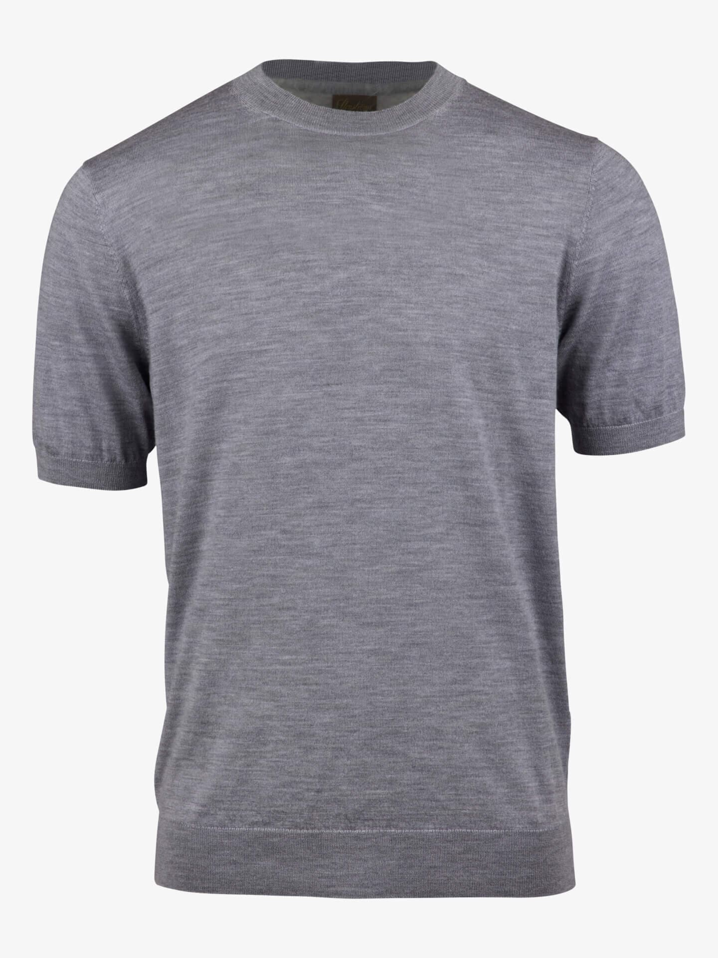 Stenströms Grey Knitted Merino T-shirt | Herre | Strikk & Gensere | Størrelse: S | Grå | Kort Erm
