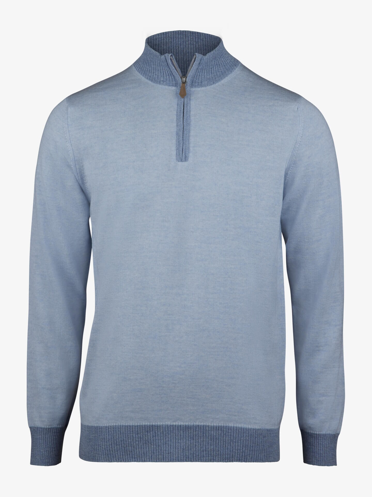 Stenströms Ljusblå Merinoull Half Zip | Herr | Herrtröjor & Stickat | Storlek: 3XL | Ljusblå | Enfärgad | Lång Ärm