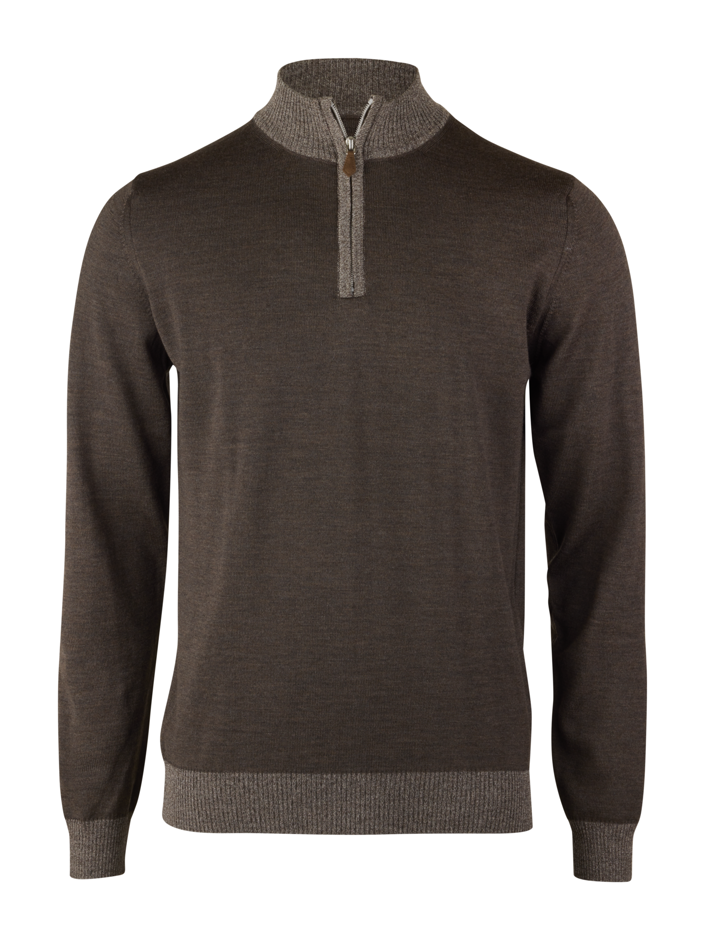 Stenströms Mörkbrun Merinoull Half Zip | Herr | Herrtröjor & Stickat | Storlek: XL | Mörkbrun | Enfärgad | Lång Ärm