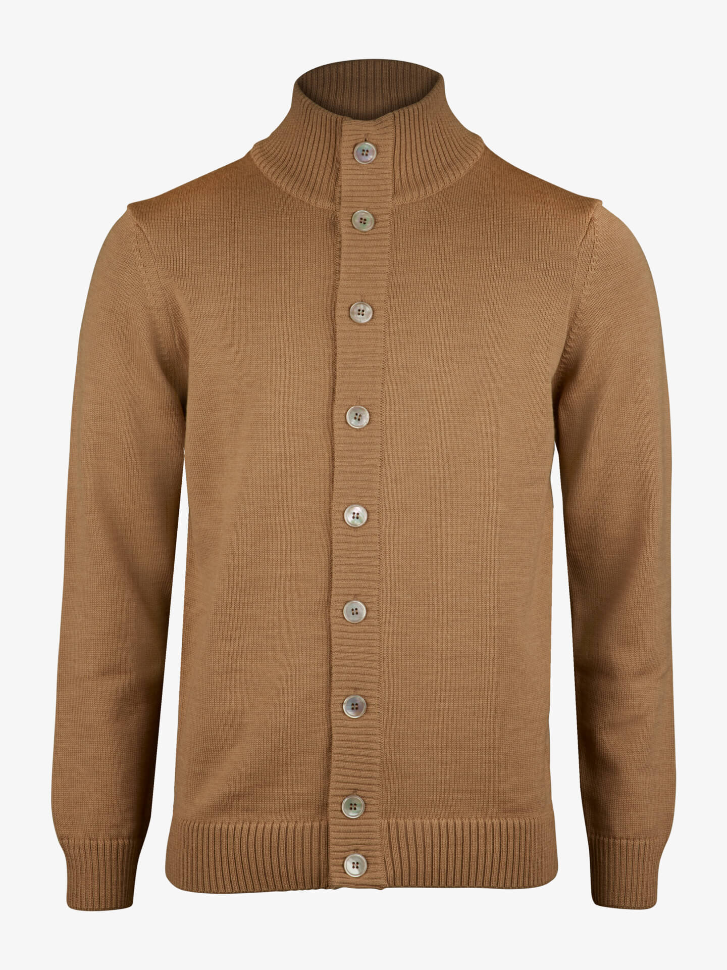 Stenströms Beige Merinoull Cardigan | Herr | Herrtröjor & Stickat | Storlek: XL | Beige | Enfärgad | Lång Ärm