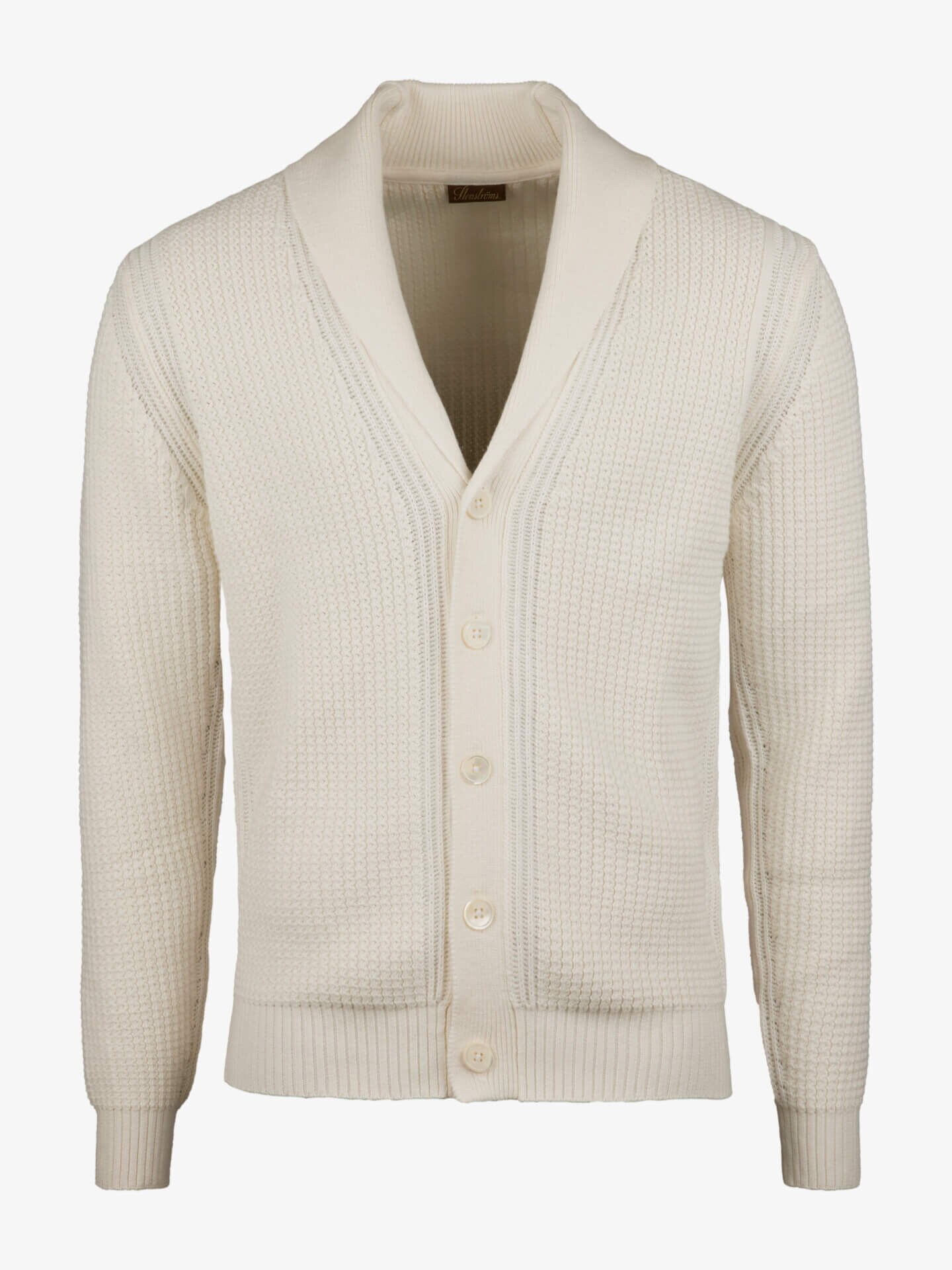 Stenströms Offwhite Kofta med Struktur | Herr | Herrtröjor & Stickat | Storlek: XXL | Offwhite | Lång Ärm