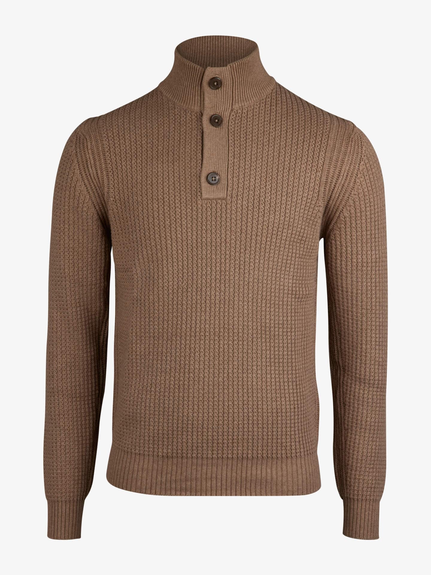 Stenströms Beige Tjockstickad Tröja | Herr | Herrtröjor & Stickat | Storlek: 3XL | Beige | Lång Ärm