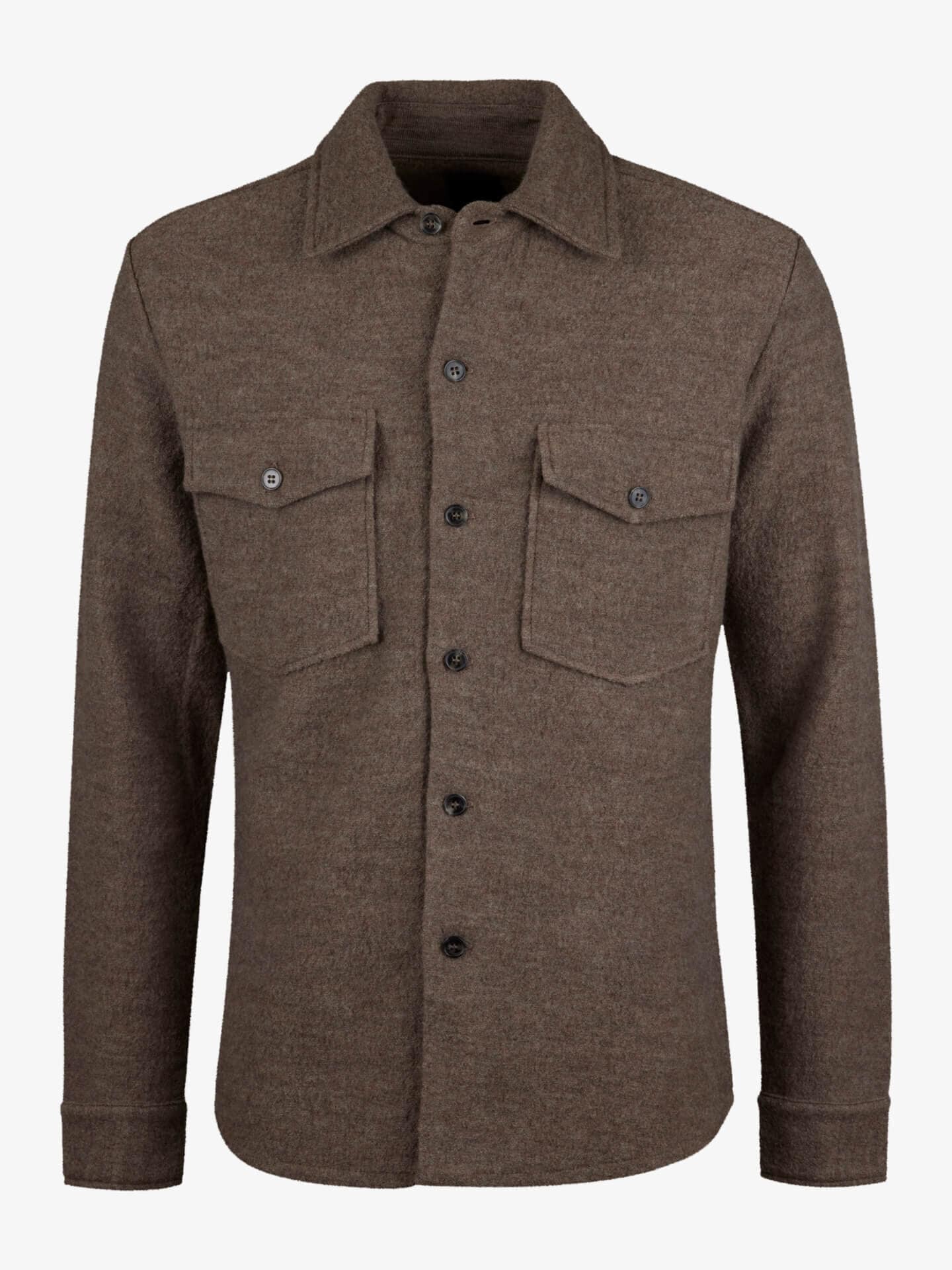 Stenströms Ljusbrun Ull Overshirt | Herr | Jackor & Kavajer | Storlek: 3XL | Ljusbrun | Enfärgad | Lång Ärm