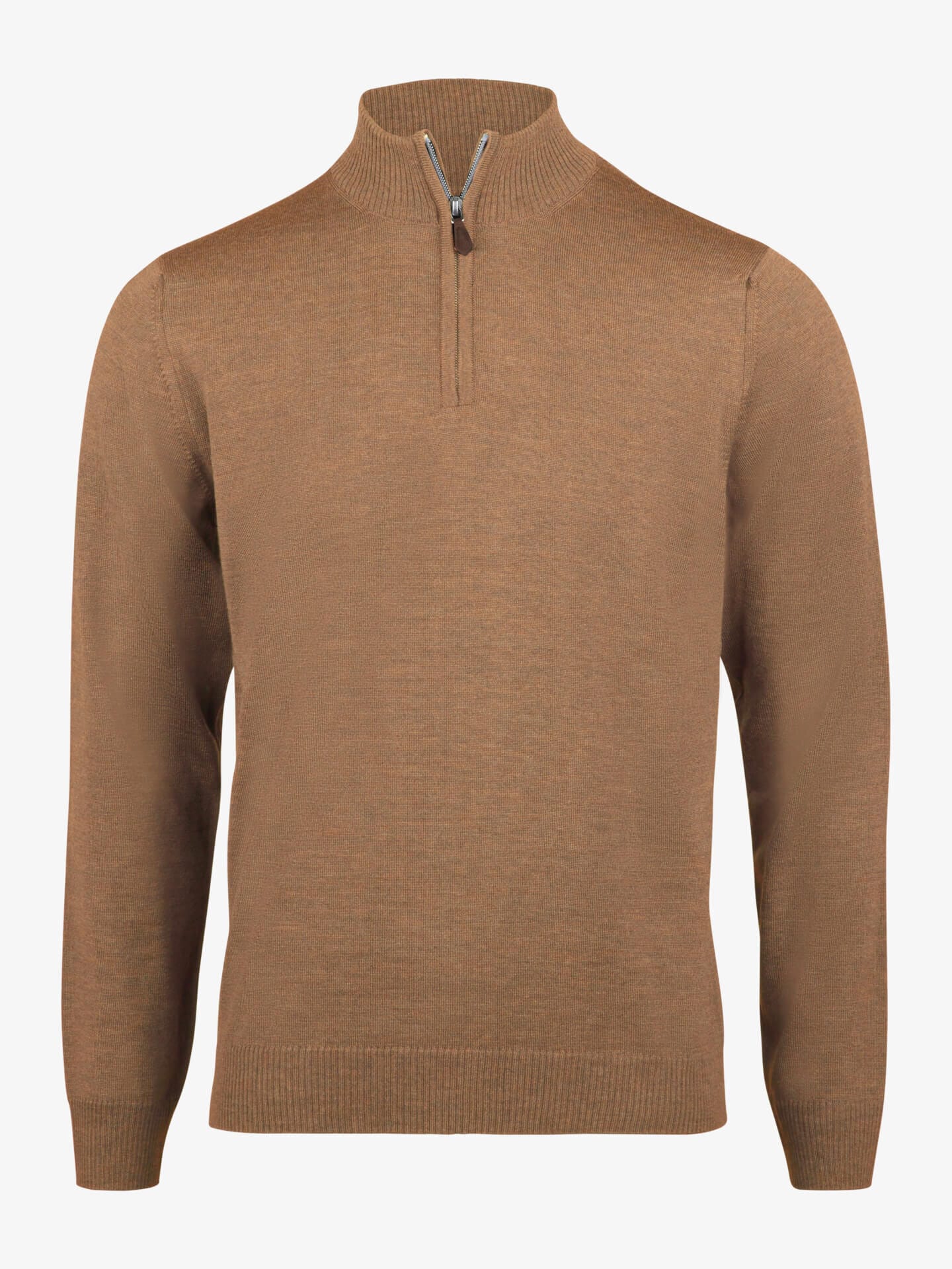 Stenströms Beige Merinoulltröja Half Zip | Herr | Herrtröjor & Stickat | Storlek: XL | Beige | Enfärgad | Lång Ärm