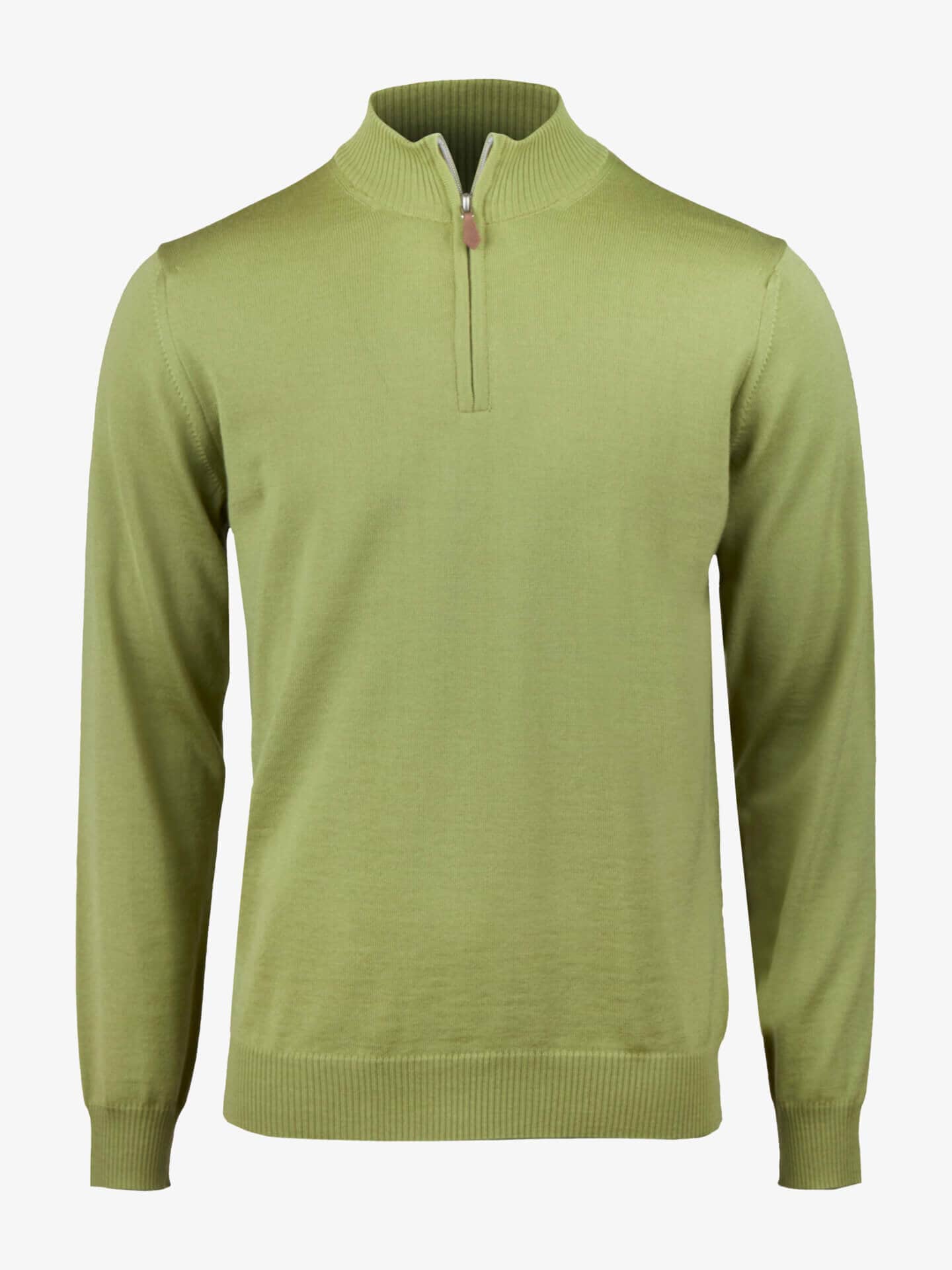 Stenströms Ljusgrön Merinoulltröja Half Zip | Herr | Herrtröjor & Stickat | Storlek: S | Ljusgrön | Enfärgad | Lång Ärm