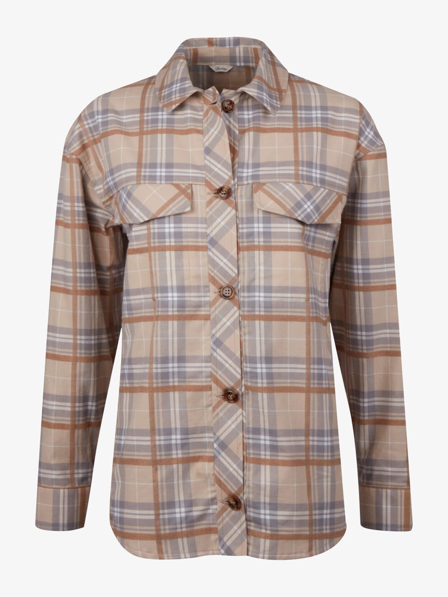 Stenströms Drew Beige Rutig Overshirt | Dam | Damskjortor & Blusar | Ytterplagg | Storlek: 48 | Beige | Lång Ärm