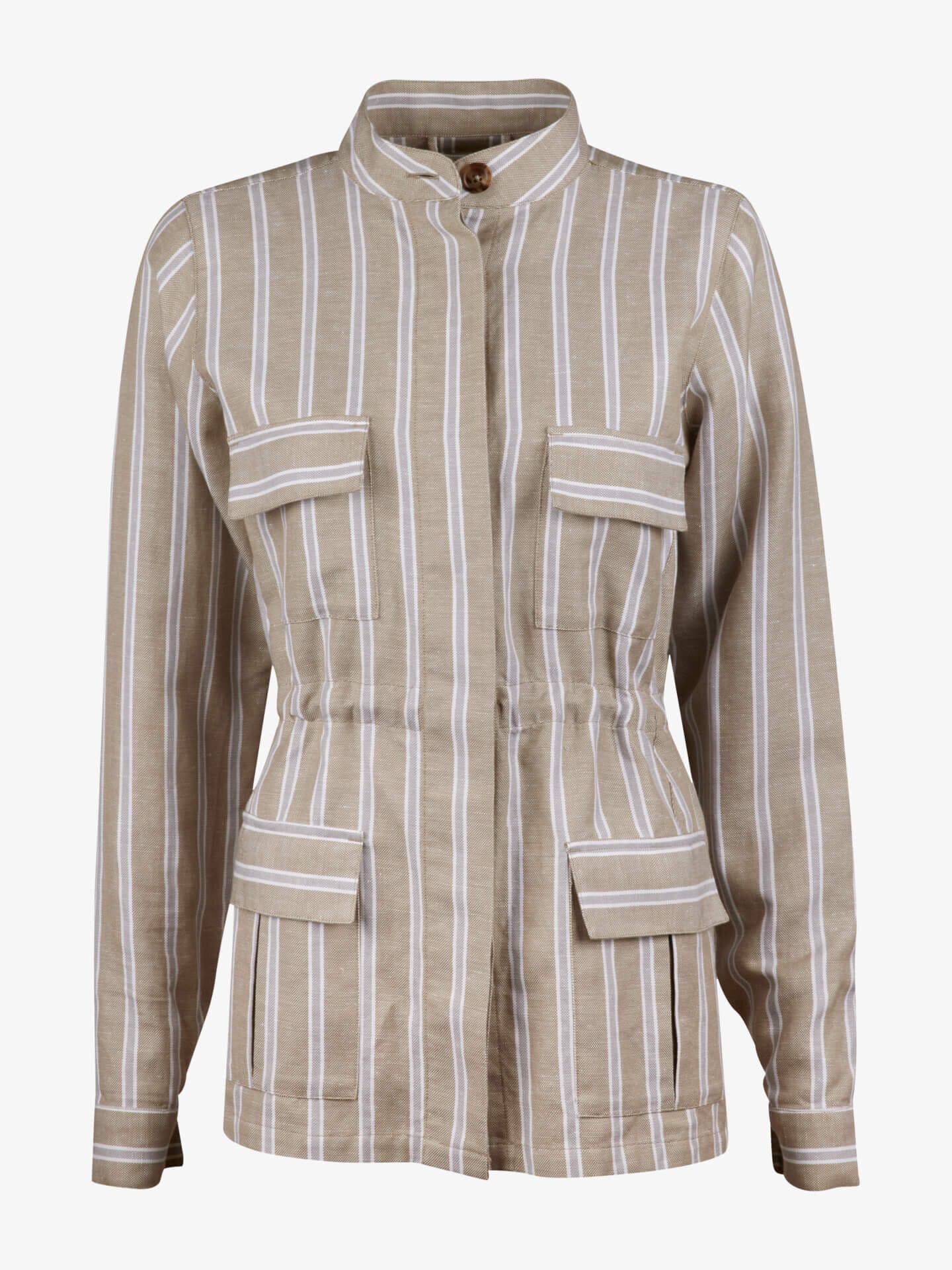 Stenströms Elvira Beige Randig Cargojacka | Dam | Ytterplagg | Storlek: XS | Ljusbeige