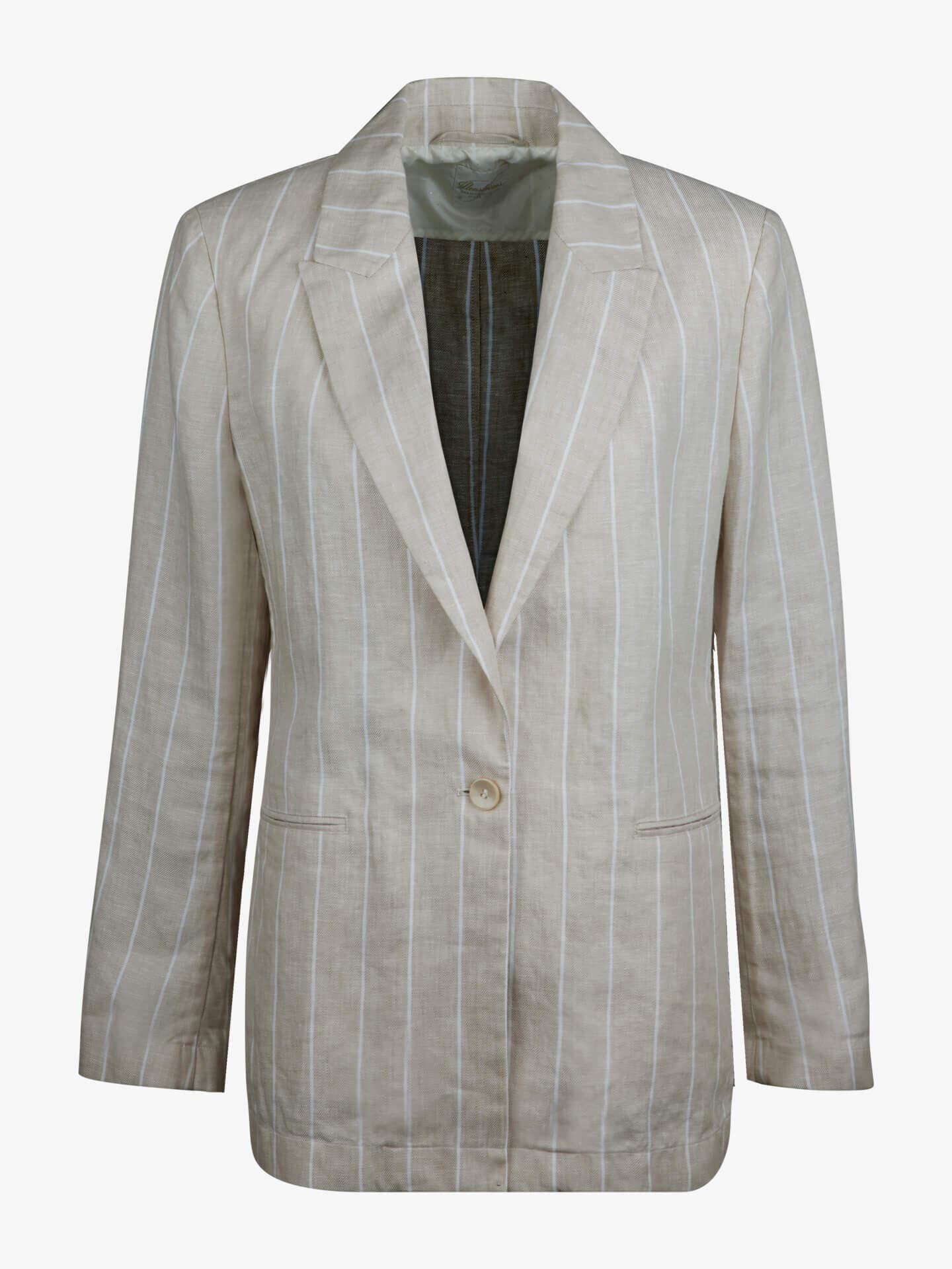 Stenströms Elisabeth Beige Randig Linnejacka | Dam | Ytterplagg | Storlek: L | Beige