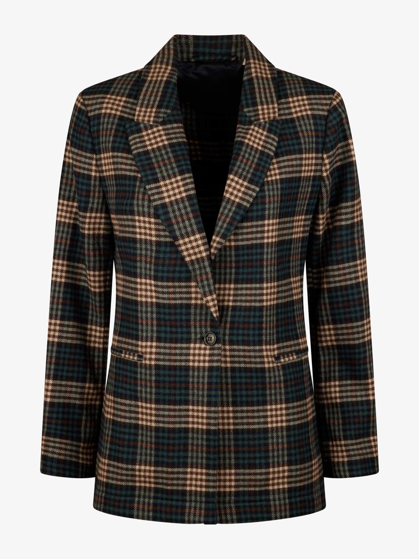 Stenströms Elisabeth Rutig Jacka | Dam | Ytterplagg | Classic | Storlek: M | Marinblå | Enfärgad | Lång Ärm