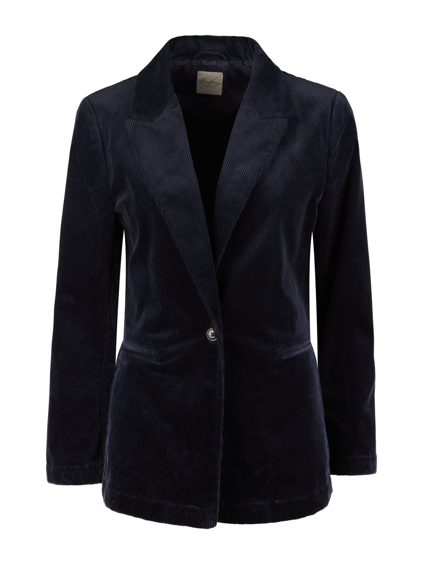 Stenströms Elisabeth Marinblå Manchesterkavaj | Dam | Ytterplagg | Classic | Storlek: S | Marinblå | Enfärgad | Lång Ärm