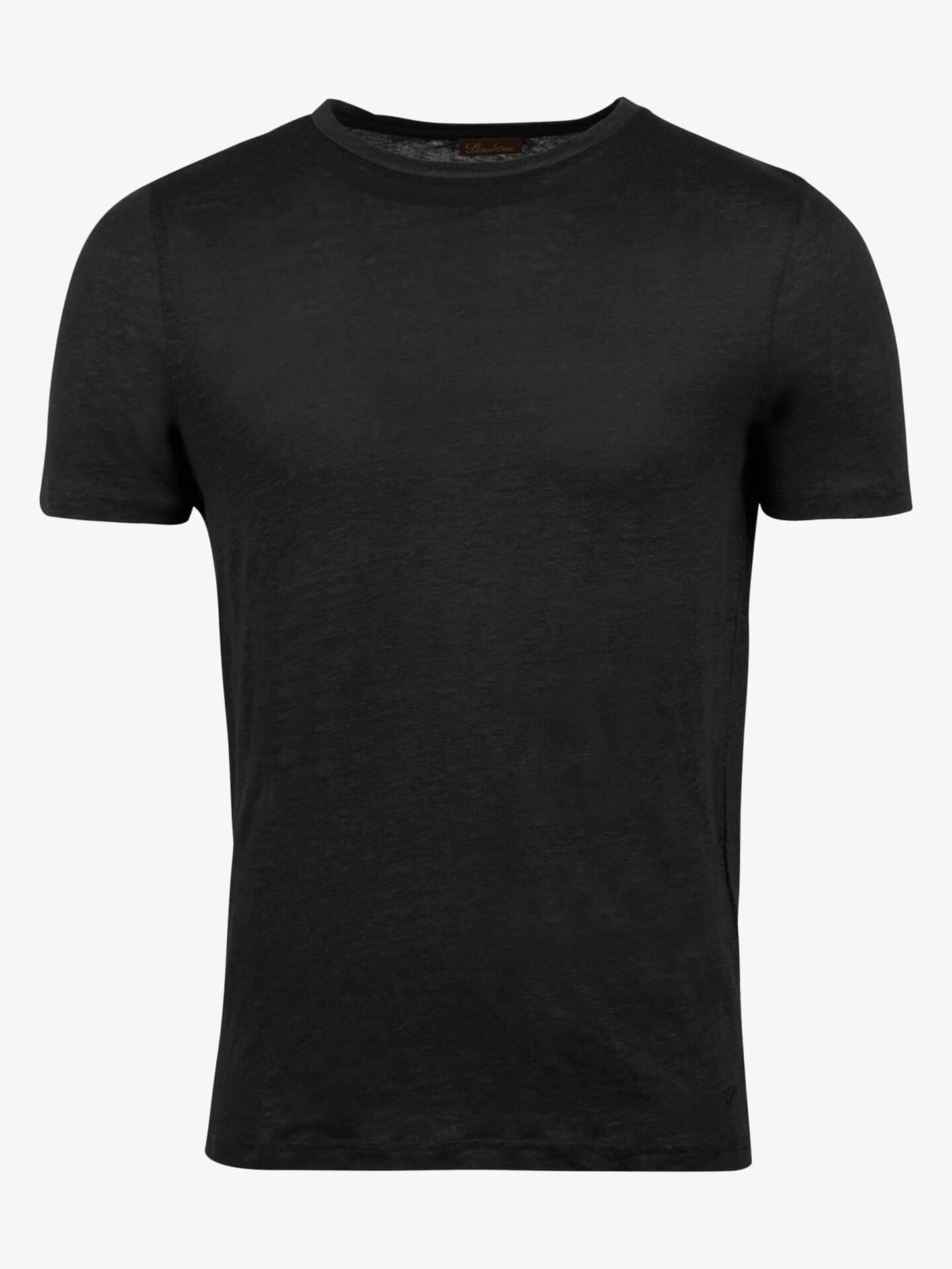 Stenströms Svart Linne T-Shirt | Herr | Pikéer & T-shirts | Storlek: L | Svart | Enfärgad | Kort Ärm