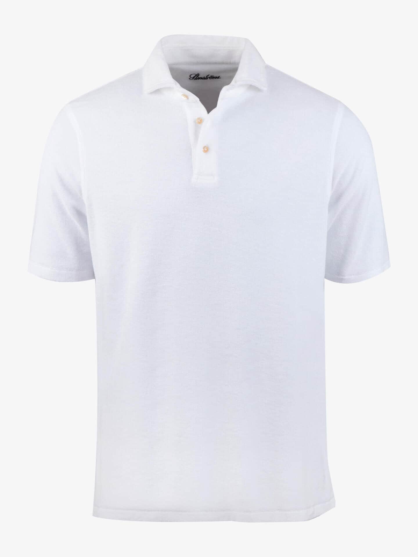 Stenströms Vit Frotté Pikétröja | Herr | Pikéer & T-shirts | Storlek: M | Vit | Kort Ärm