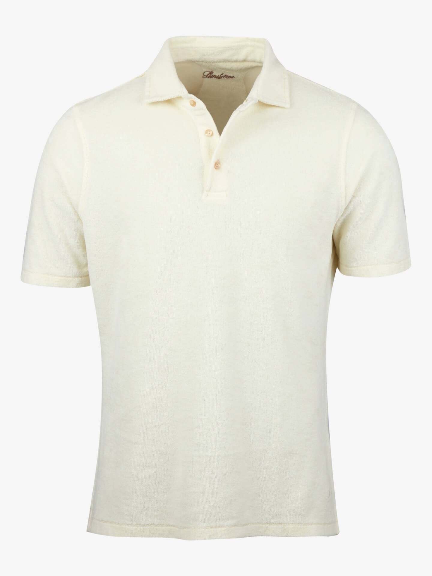 Stenströms Off-White Cotton Terry Polo Shirt | Herre | Poloskjorter & T-skjorter | Størrelse: L | Offwhite | Kort Erm