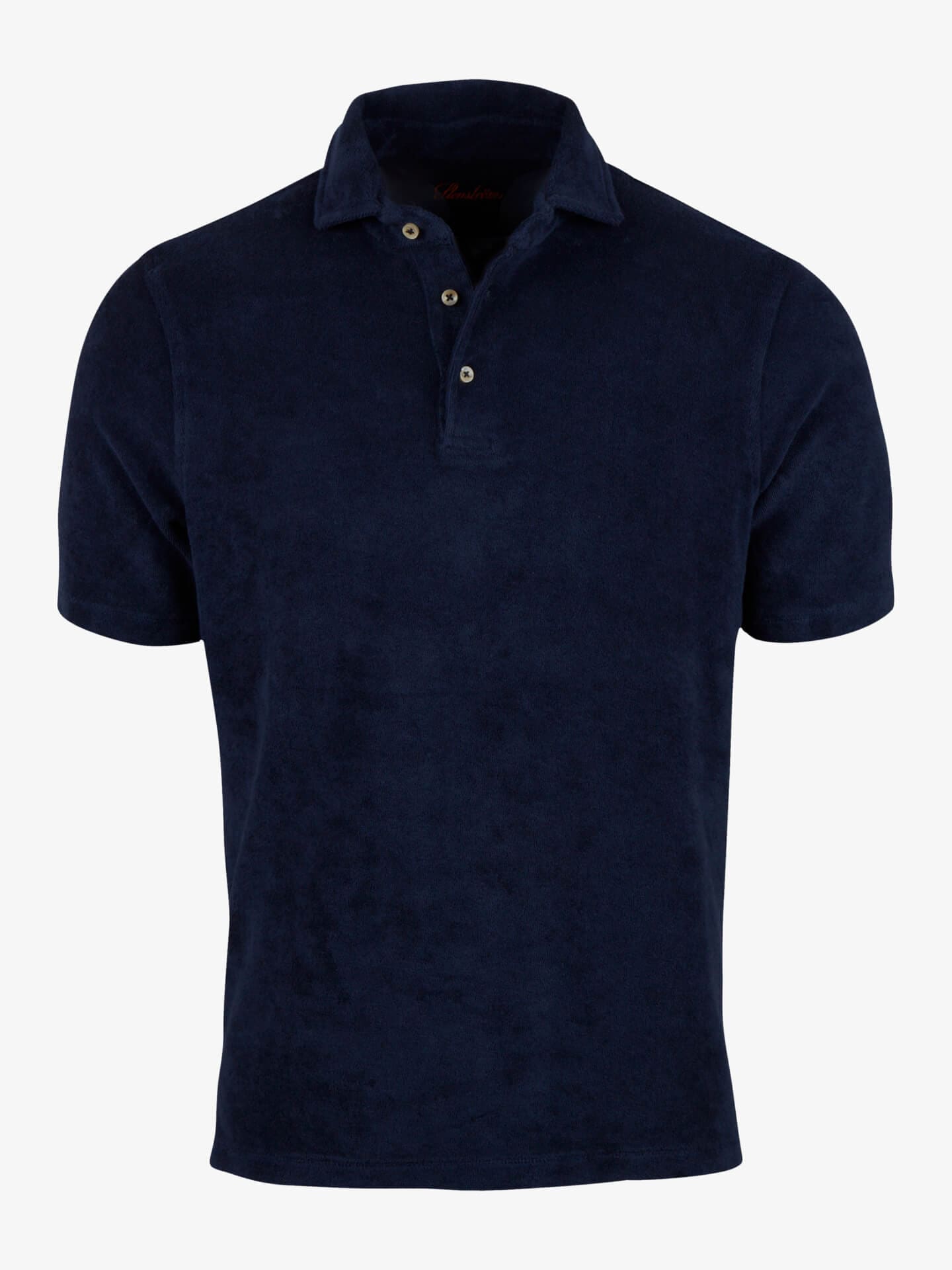 Stenströms Navy Cotton Terry Polo Shirt | Herre | Poloskjorter & T-skjorter | Størrelse: S | Marineblå | Kort Erm