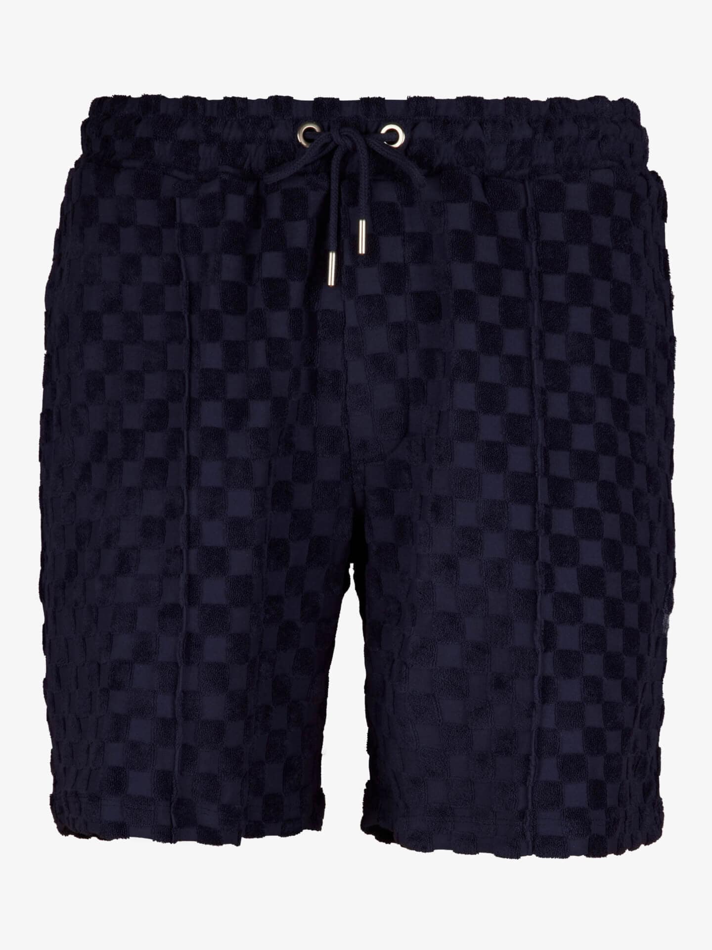 Stenströms Marineblå Rutete frottéshorts | Herre | Bukser & Shorts | Størrelse: M | Marineblå | Print / Patterned