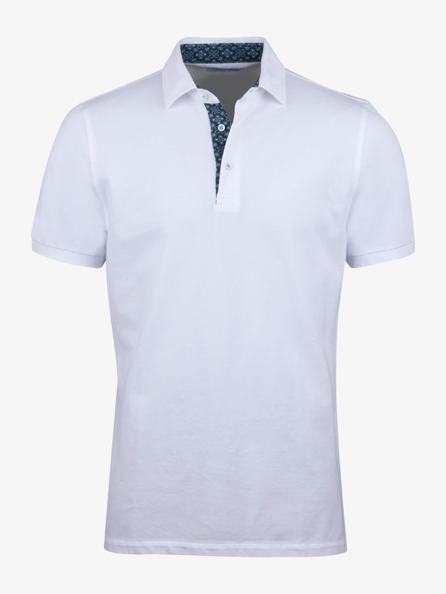 Stenströms Vit Kontrast Pikétröja | Herr | Pikéer & T-shirts | Storlek: S | Vit