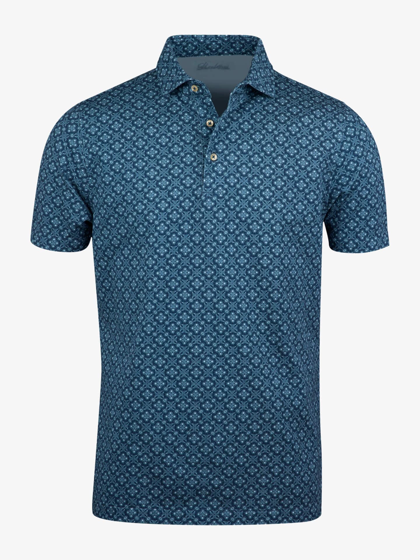 Stenströms Blue Patterned Polo Shirt | Herre | Poloskjorter & T-skjorter | Størrelse: 3XL | Mørke blå