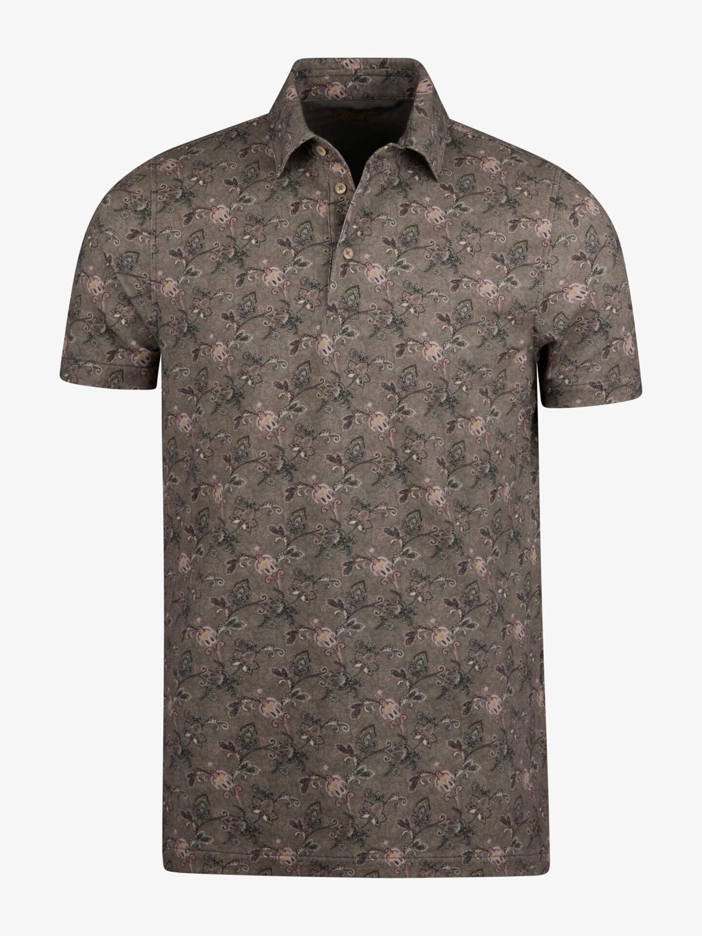 Stenströms Beige Paisley Pikétröja | Herr | Pikéer & T-shirts | Storlek: L | Beige | Mönstrad | Kort Ärm