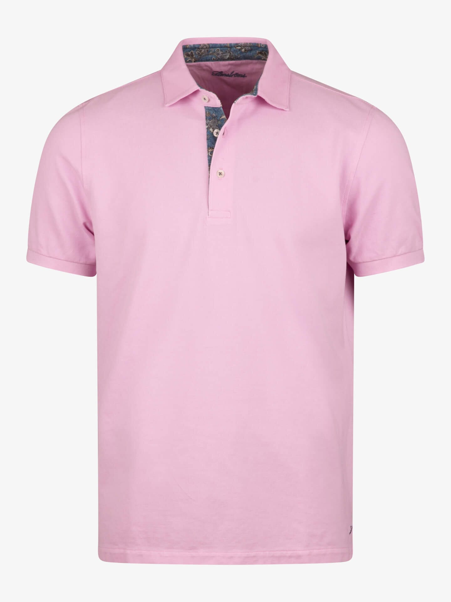 Stenströms Ljusrosa Kontrast Pikétröja | Herr | Pikéer & T-shirts | Storlek: XXL | Ljusrosa | Enfärgad | Kort Ärm