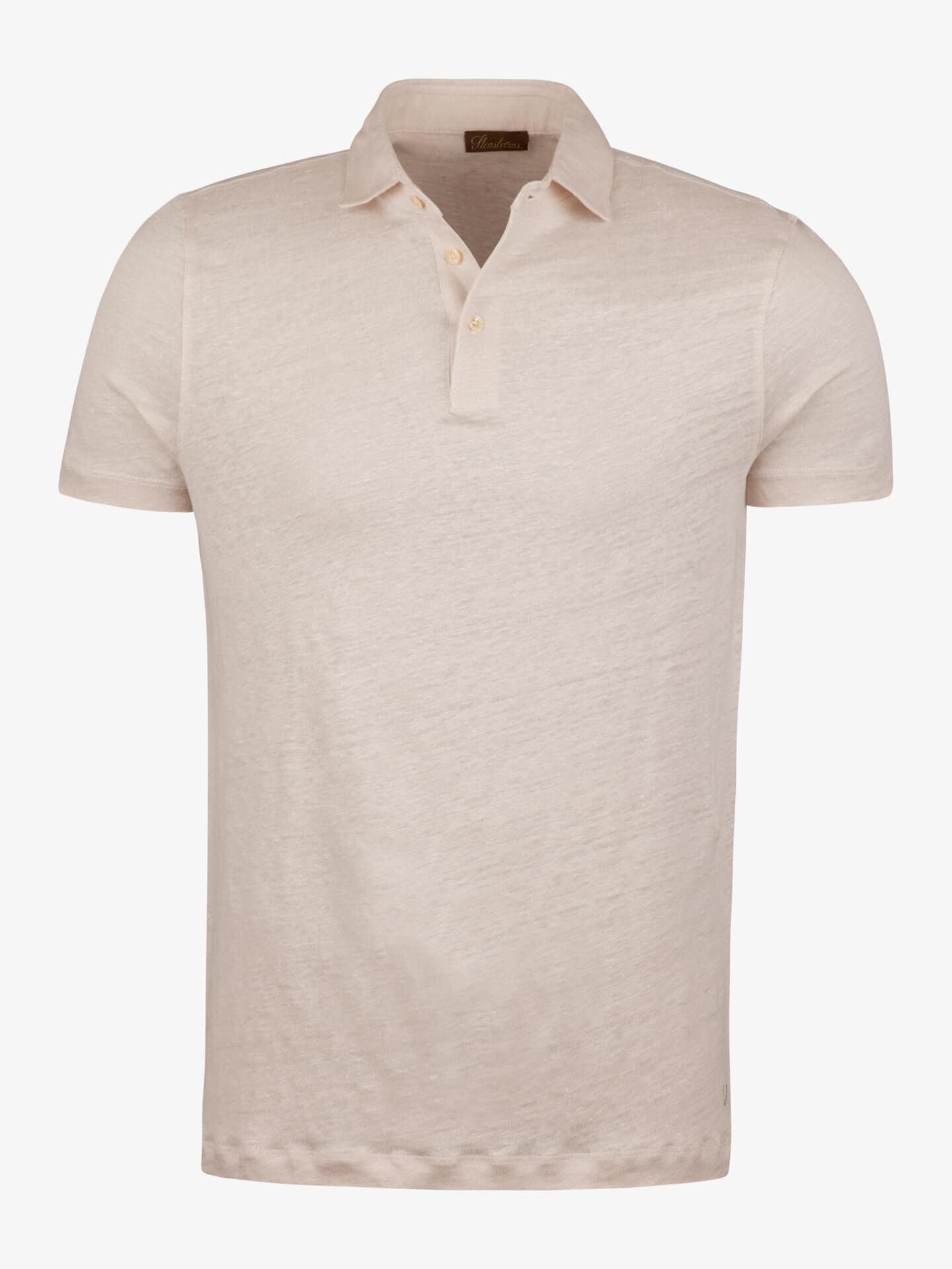 Stenströms Ljusbeige Linne Pikétröja | Herr | Pikéer & T-shirts | Storlek: 3XL | Ljusbeige | Enfärgad | Kort Ärm