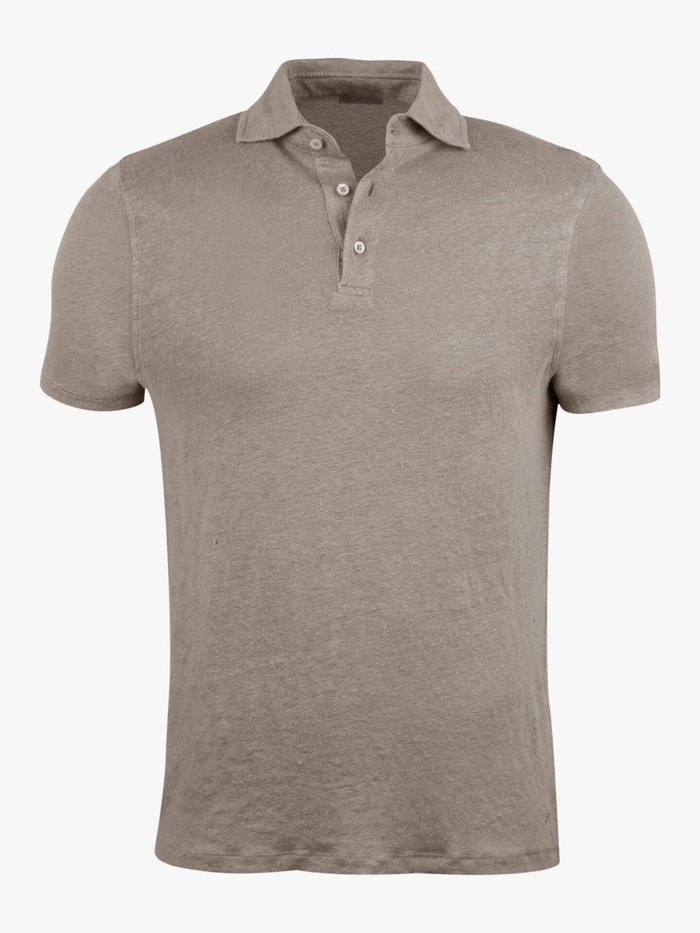 Stenströms Beige Linne Pikétröja | Herr | Pikéer & T-shirts | Storlek: S | Beige | Enfärgad | Kort Ärm