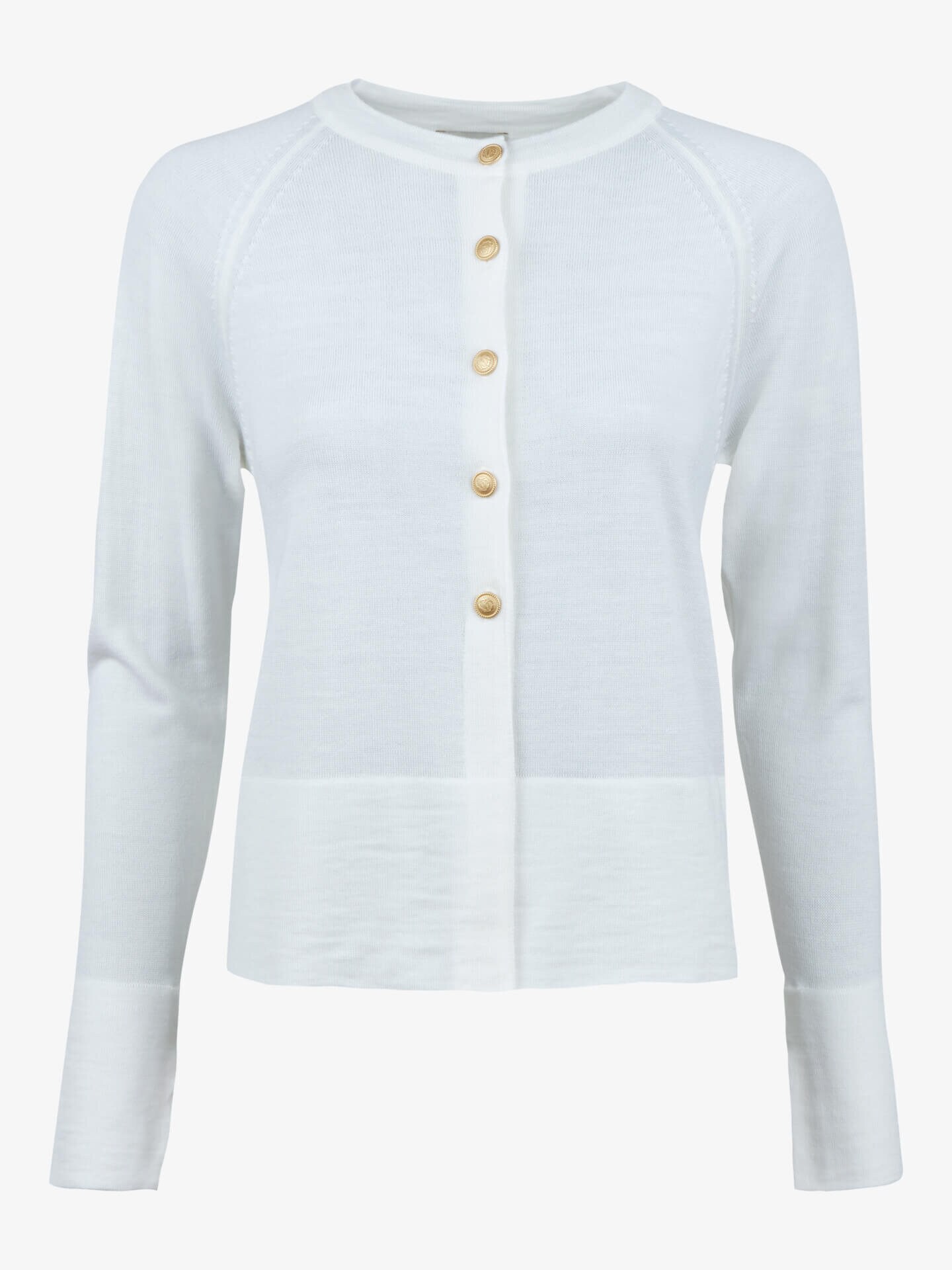 Stenströms White Cardigan W Golden Buttons | Dam | Damtröjor & Stickat | Storlek: XS | Vit | Enfärgad | Lång Ärm